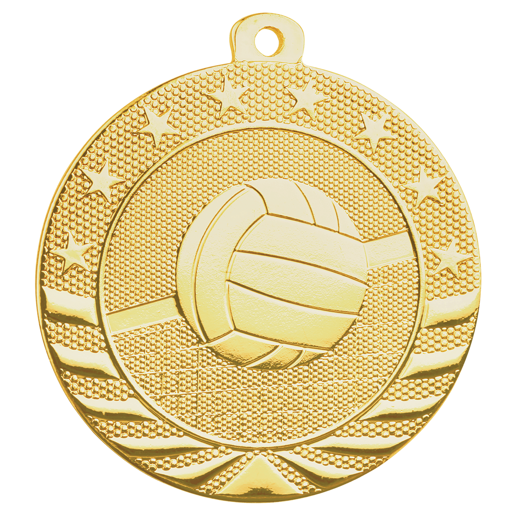 2" Bright Gold Volleyball Starbrite Medal