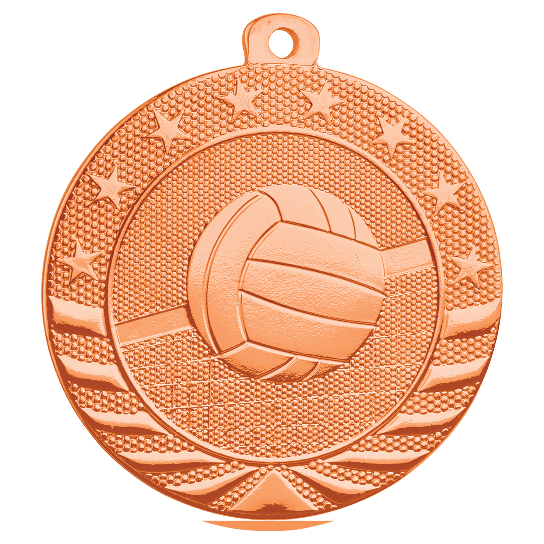 2" Bright Bronze Volleyball Starbrite Medal