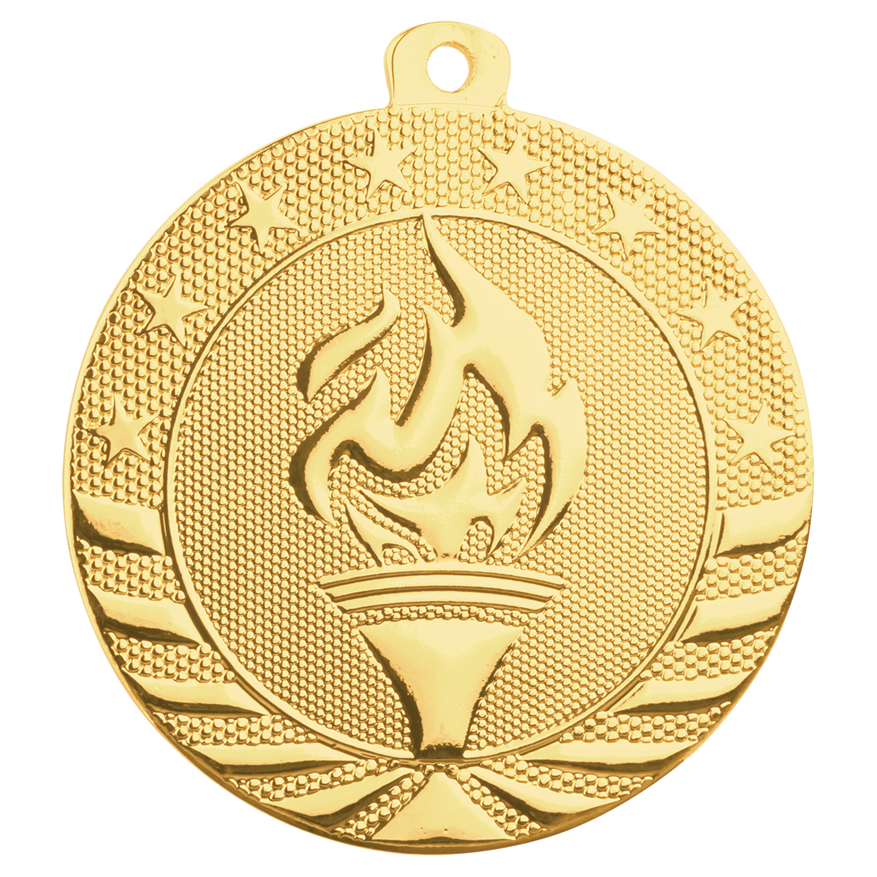 2" Bright Gold Torch Starbrite Medal