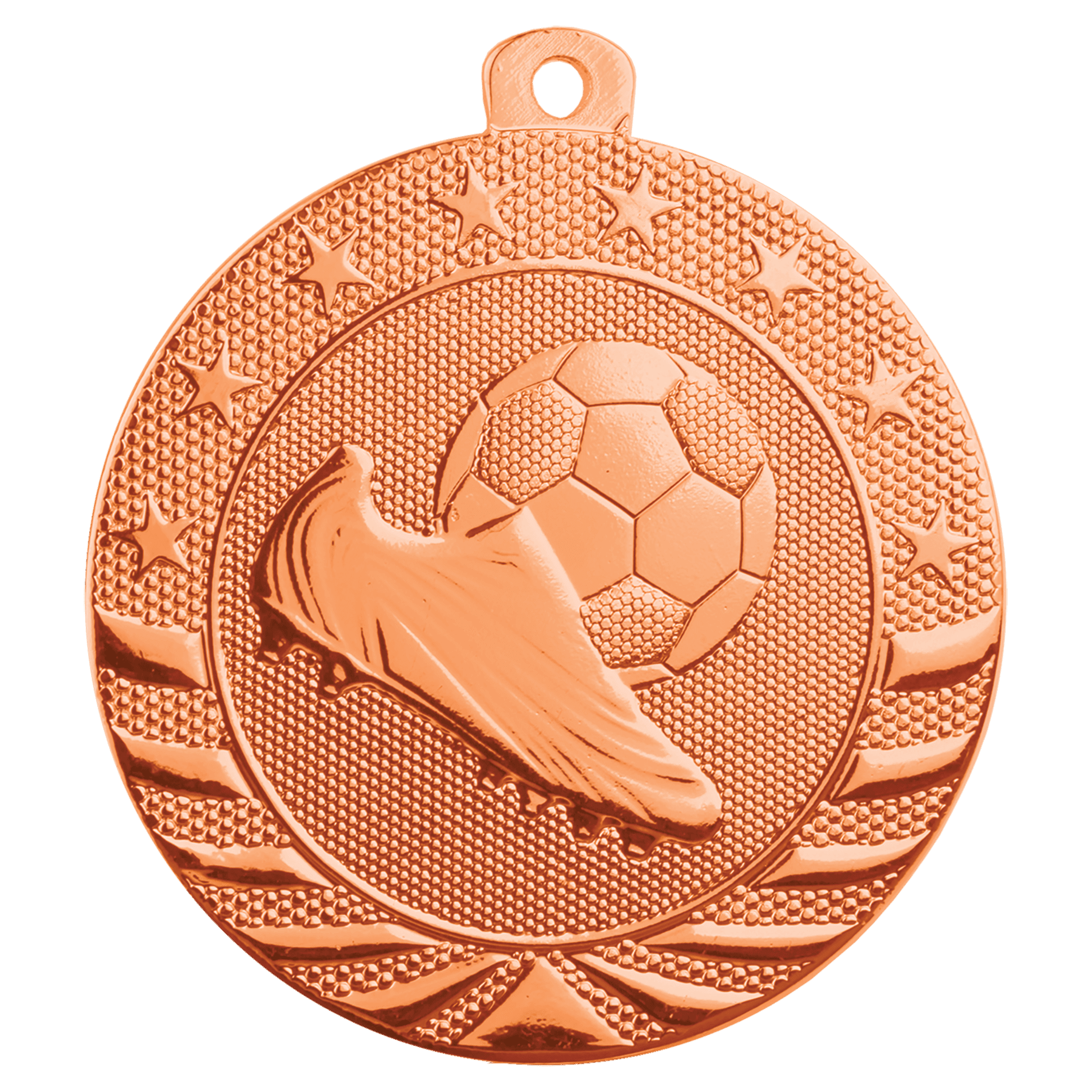 2" Bright Bronze Soccer Starbrite Medal