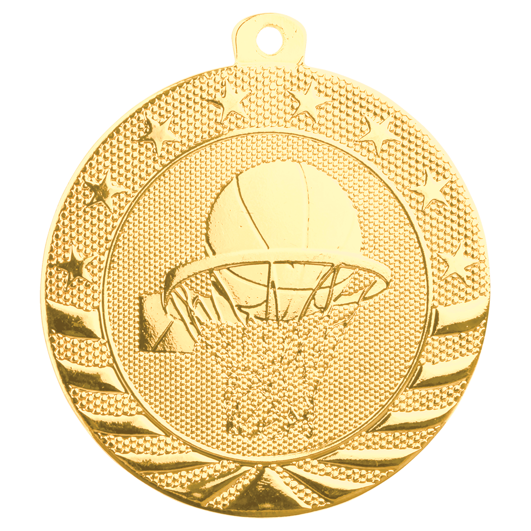 2" Bright Gold Basketball Starbrite Medal