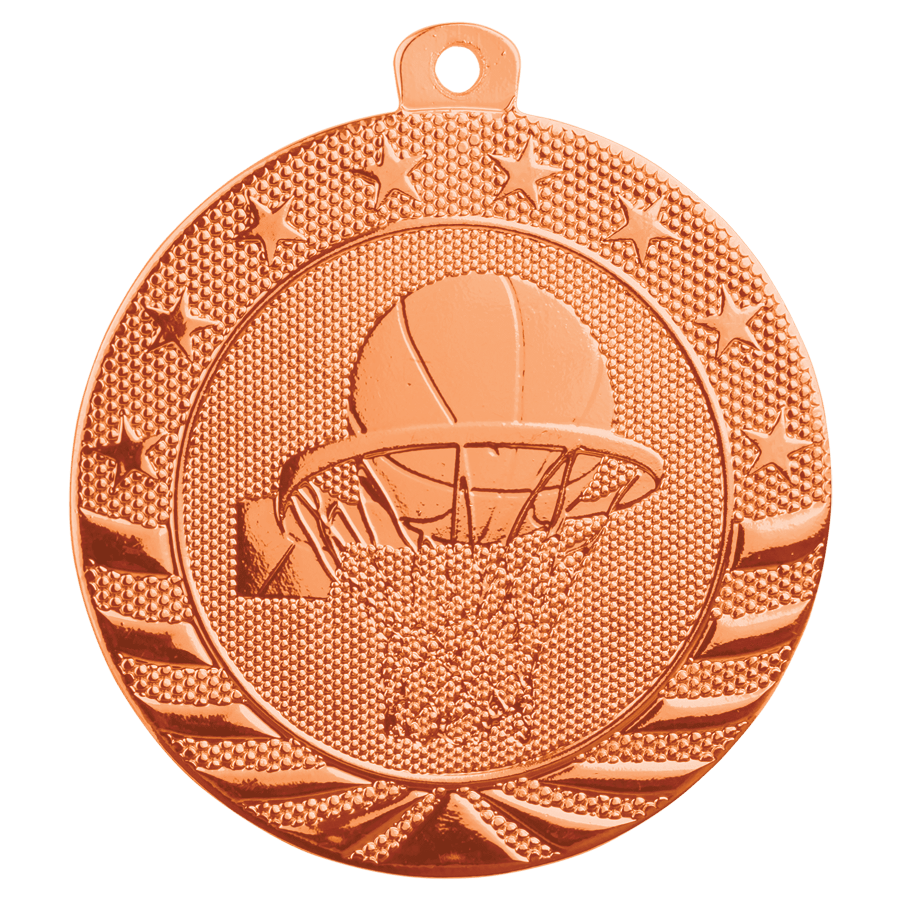 2" Bright Bronze Basketball Starbrite Medal
