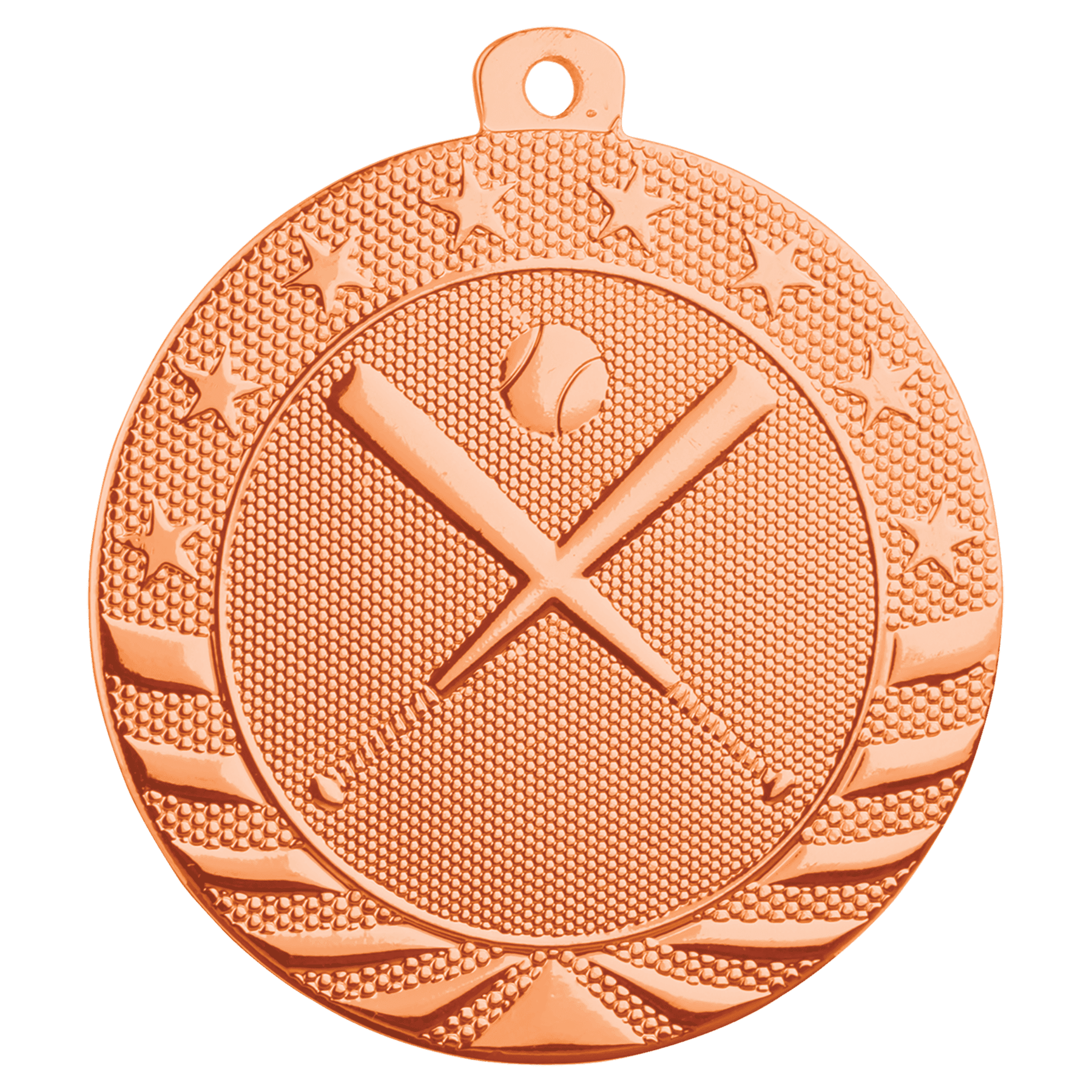 2" Bright Bronze Baseball/Softball Starbrite Medal