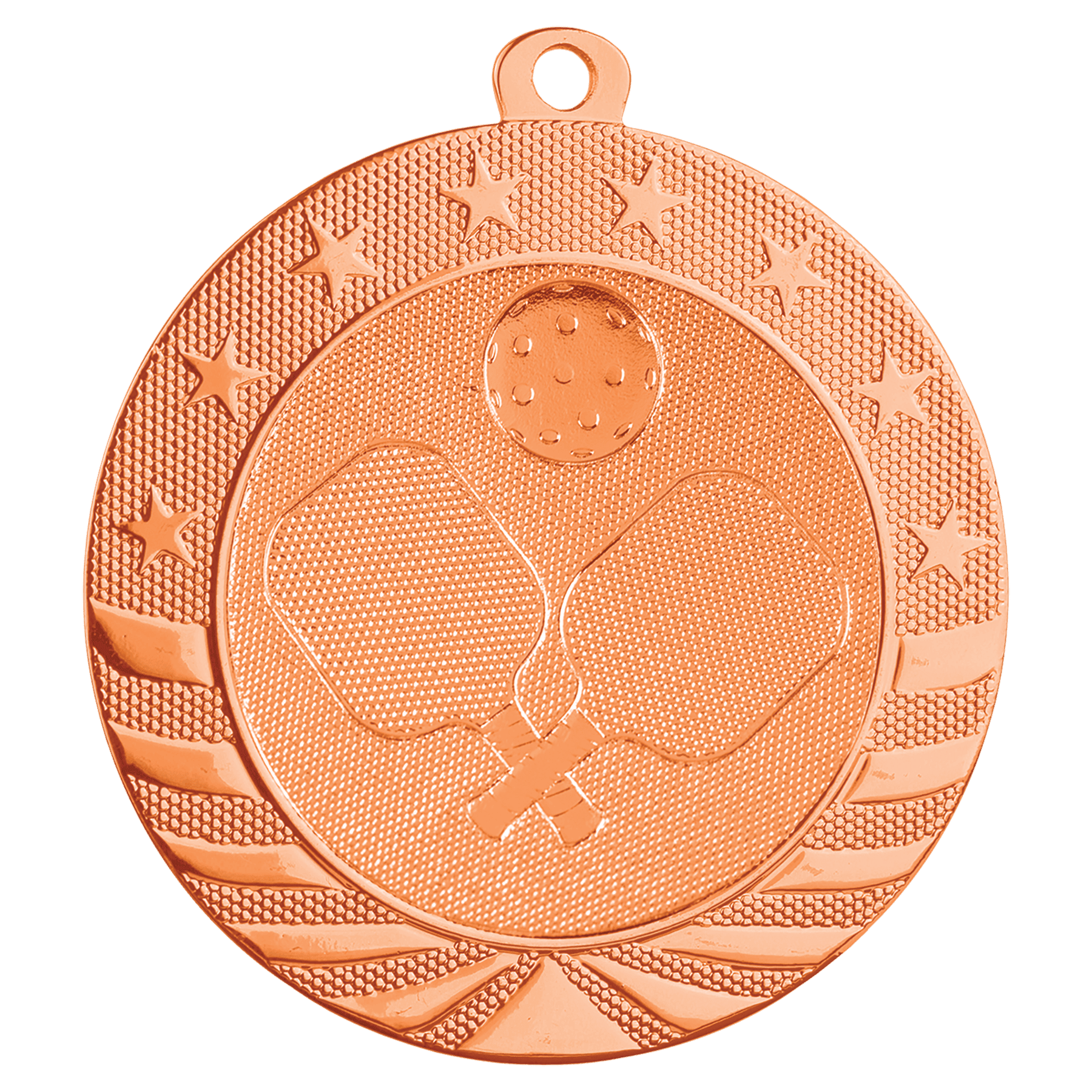 2 3/4" Bright Bronze Pickleball Starbrite Medal