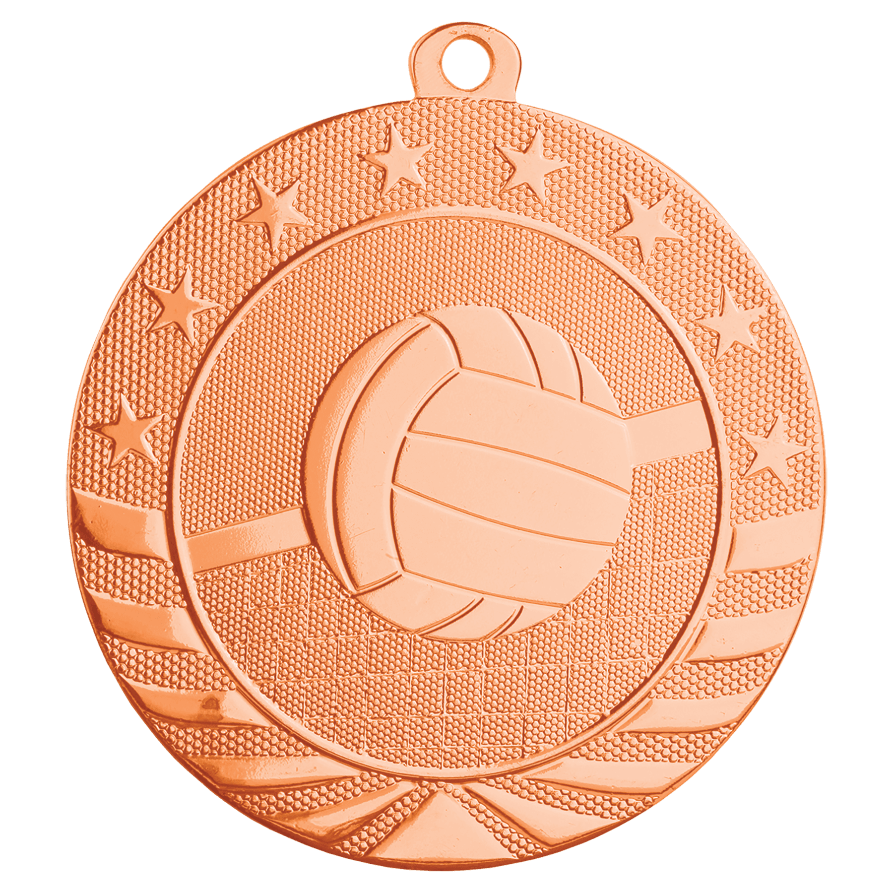 2 3/4" Bright Bronze Volleyball Starbrite Medal