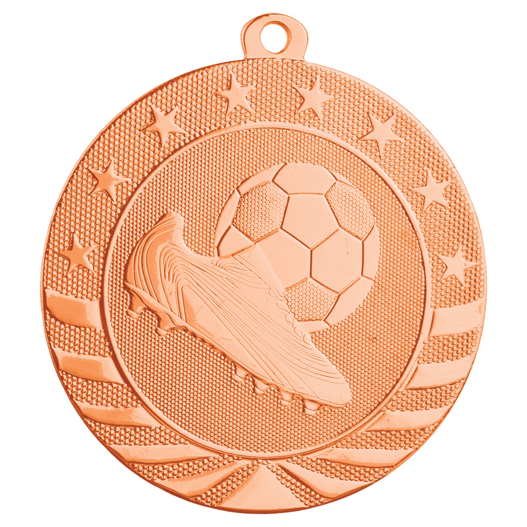 2 3/4" Bright Bronze Soccer Starbrite Medal