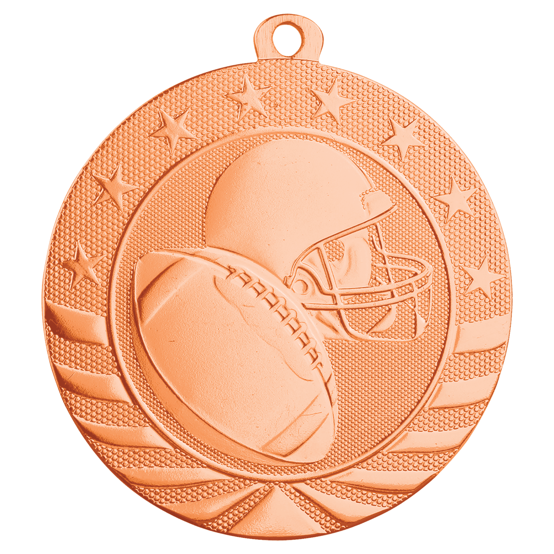 2 3/4" Bright Bronze Football Starbrite Medal