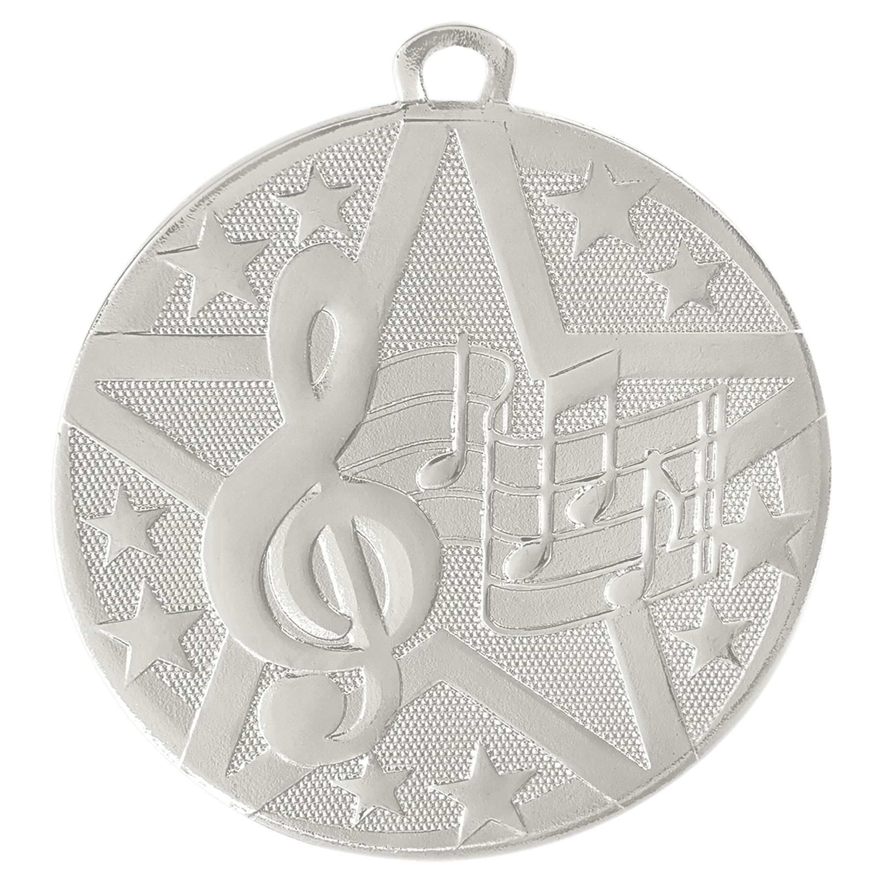 2" Silver Superstar Music Medal