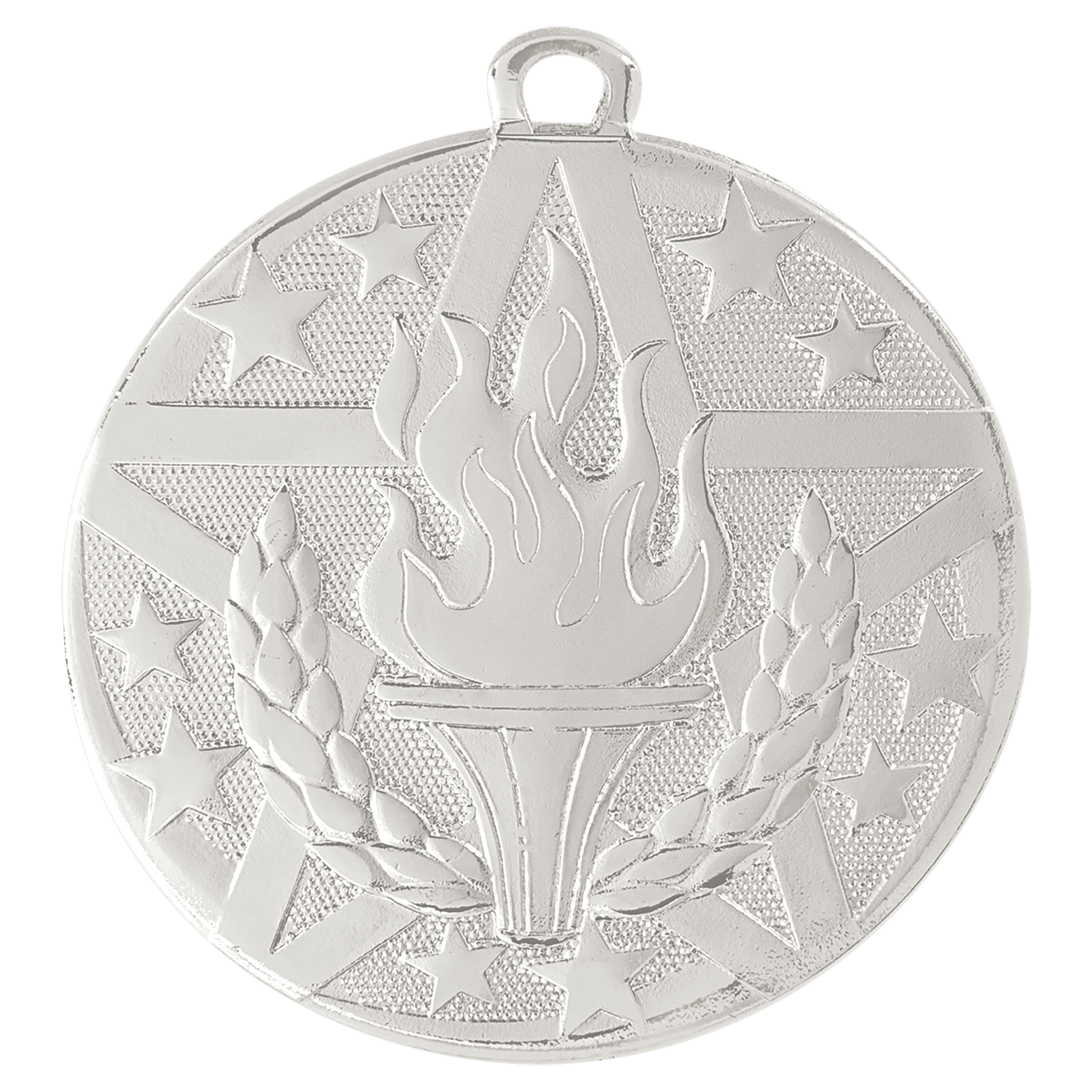 2" Silver Superstar Torch Medal