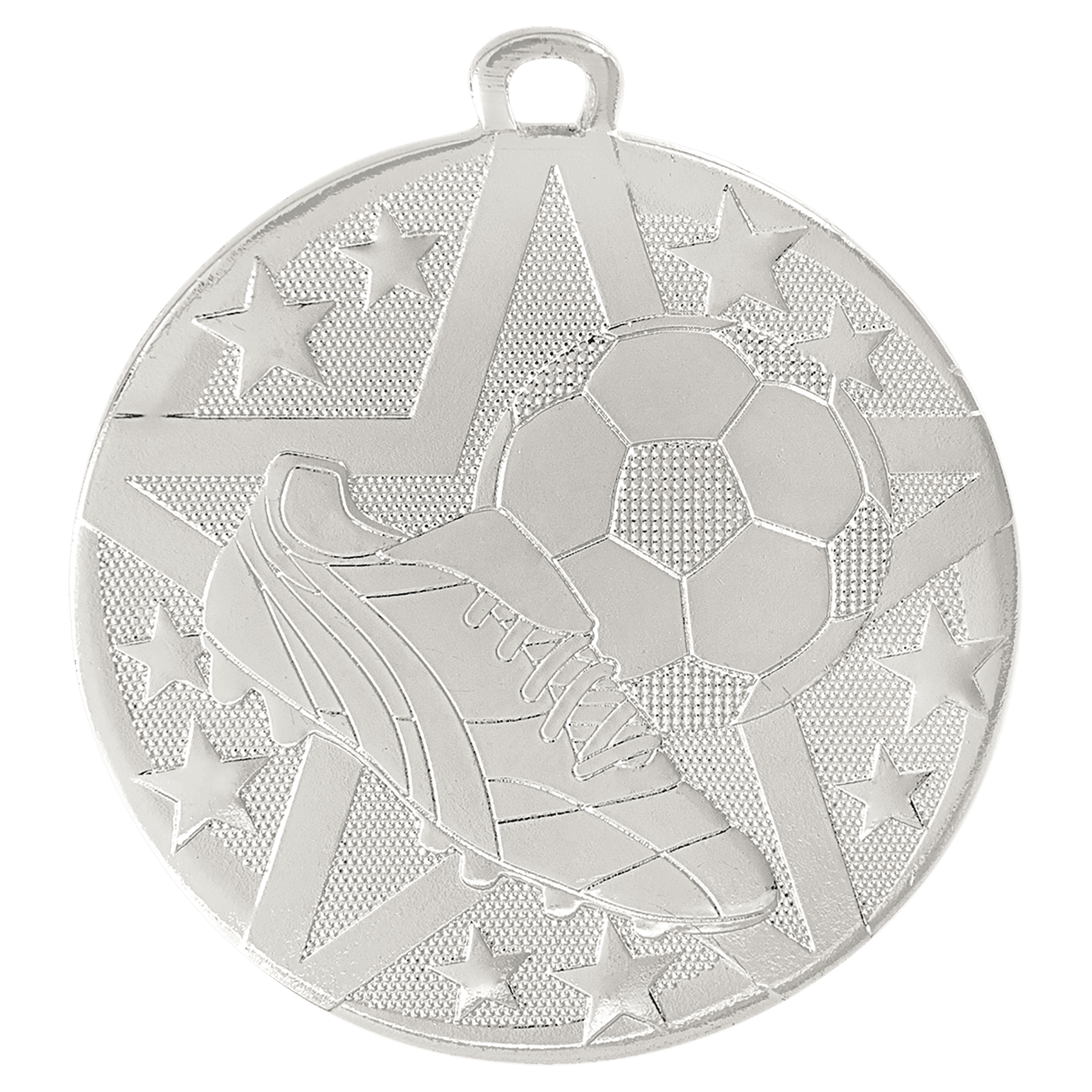 2" Silver Superstar Soccer Medal