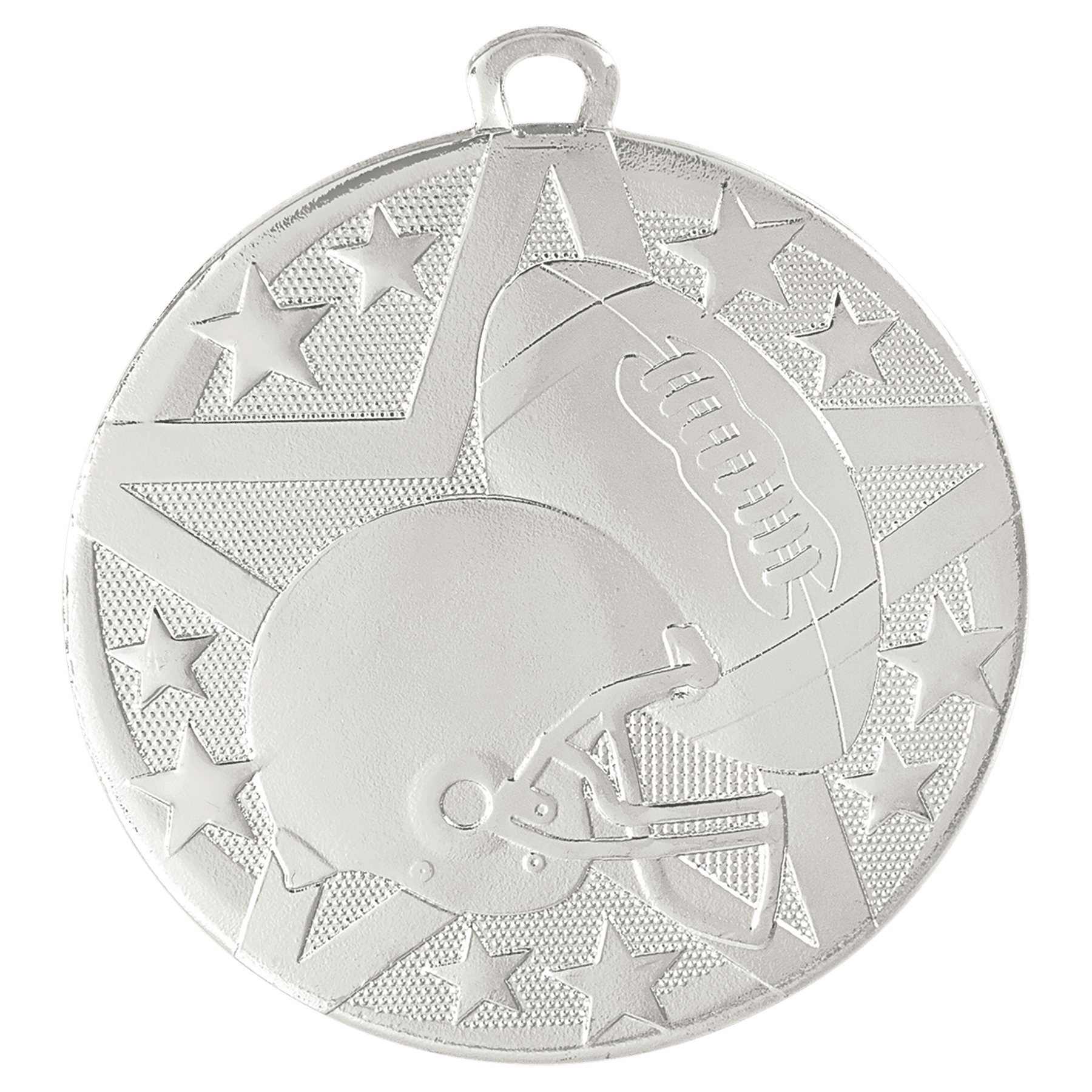 2" Silver Superstar Football Medal