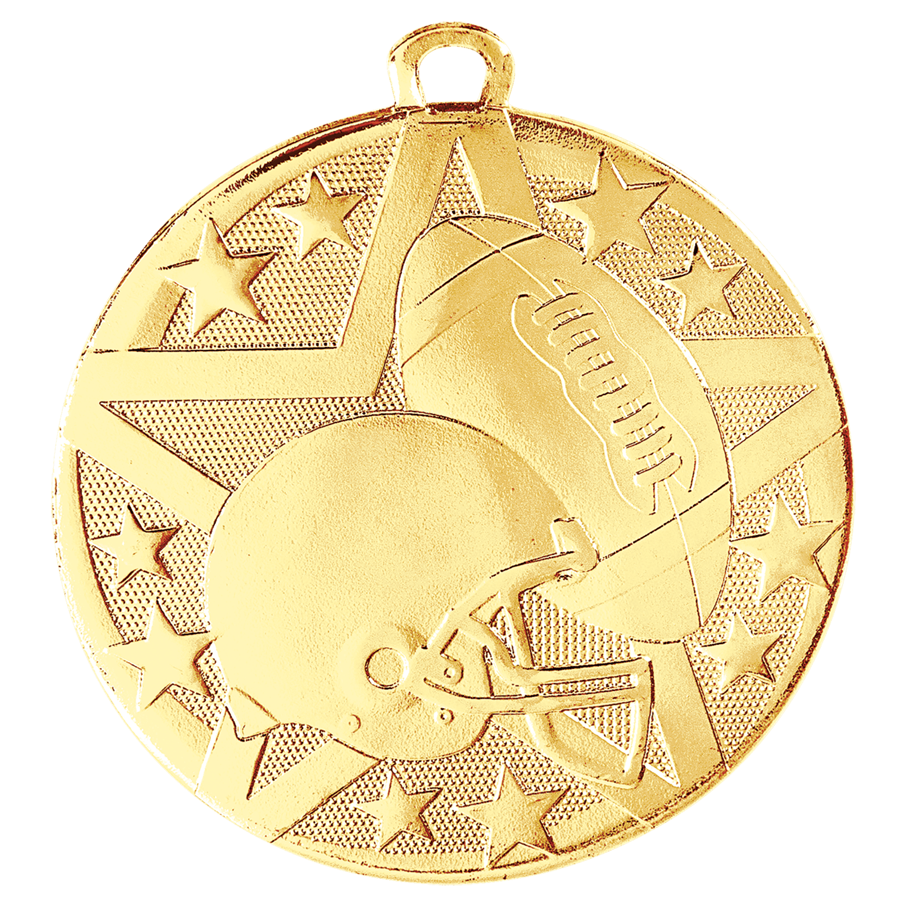 2" Gold Superstar Football Medal