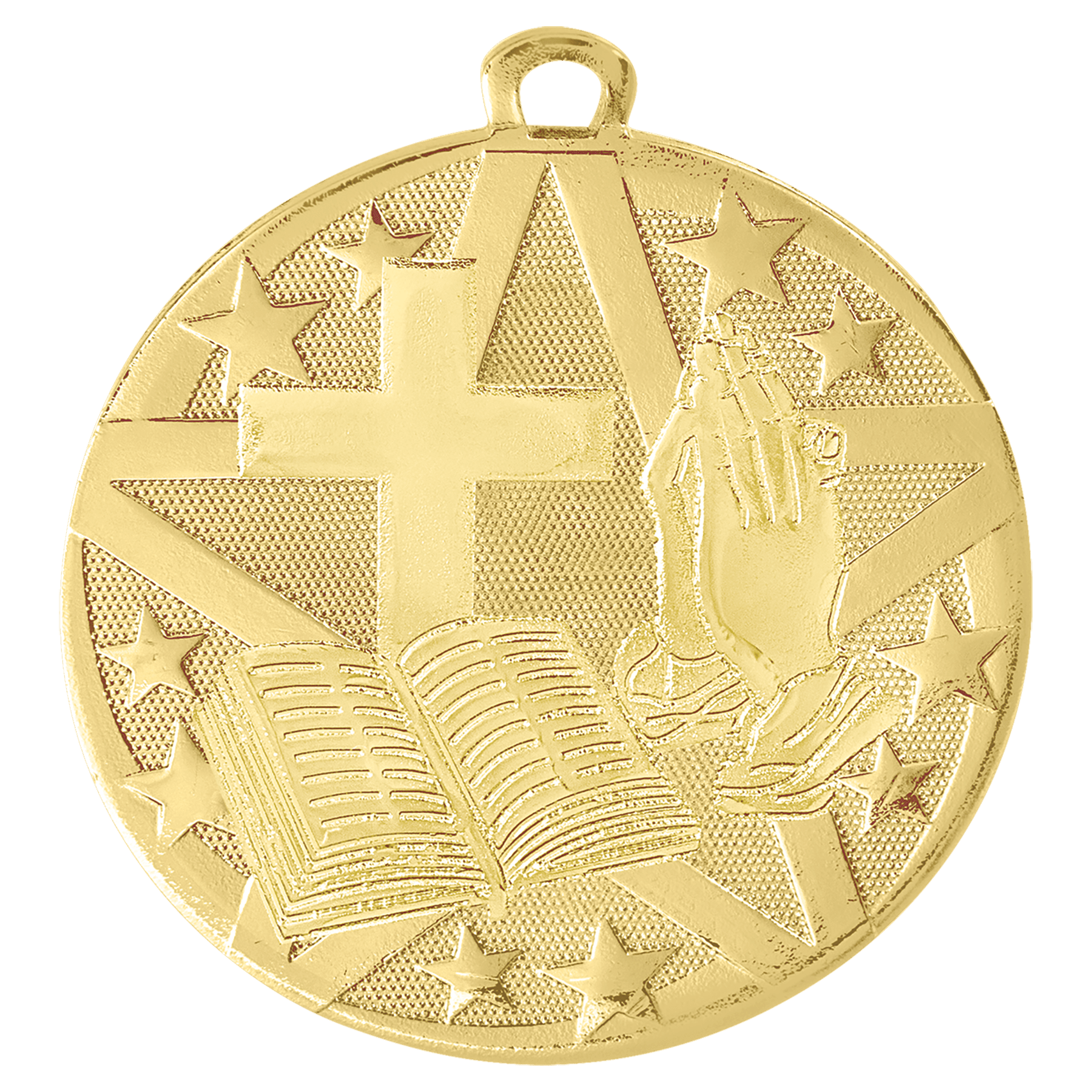 2" Gold Superstar Religion Medal