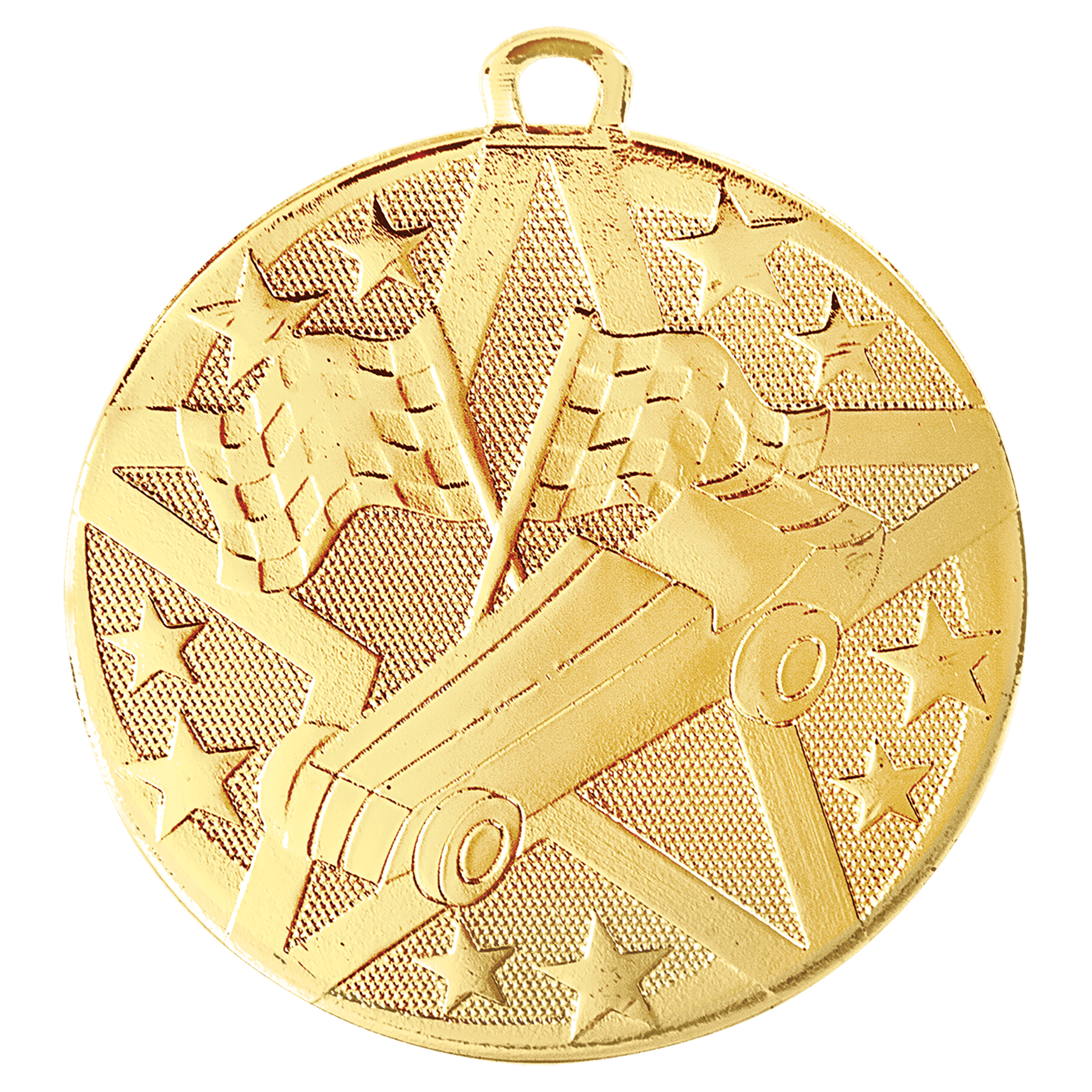 2" Gold Superstar Pinewood Derby Medal