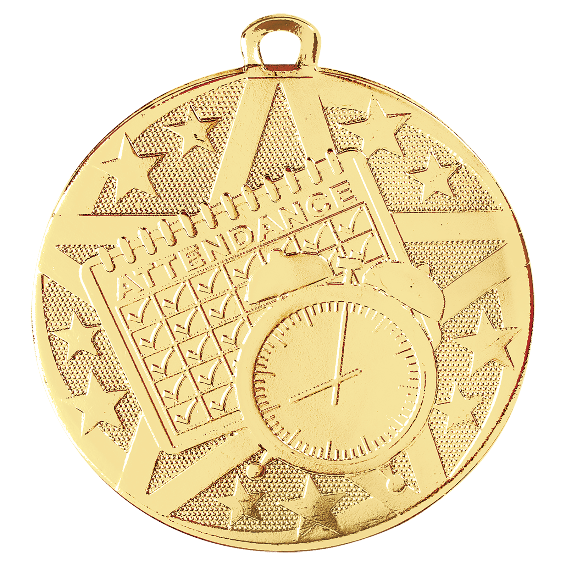 2" Gold Superstar Perfect Attendance Medal