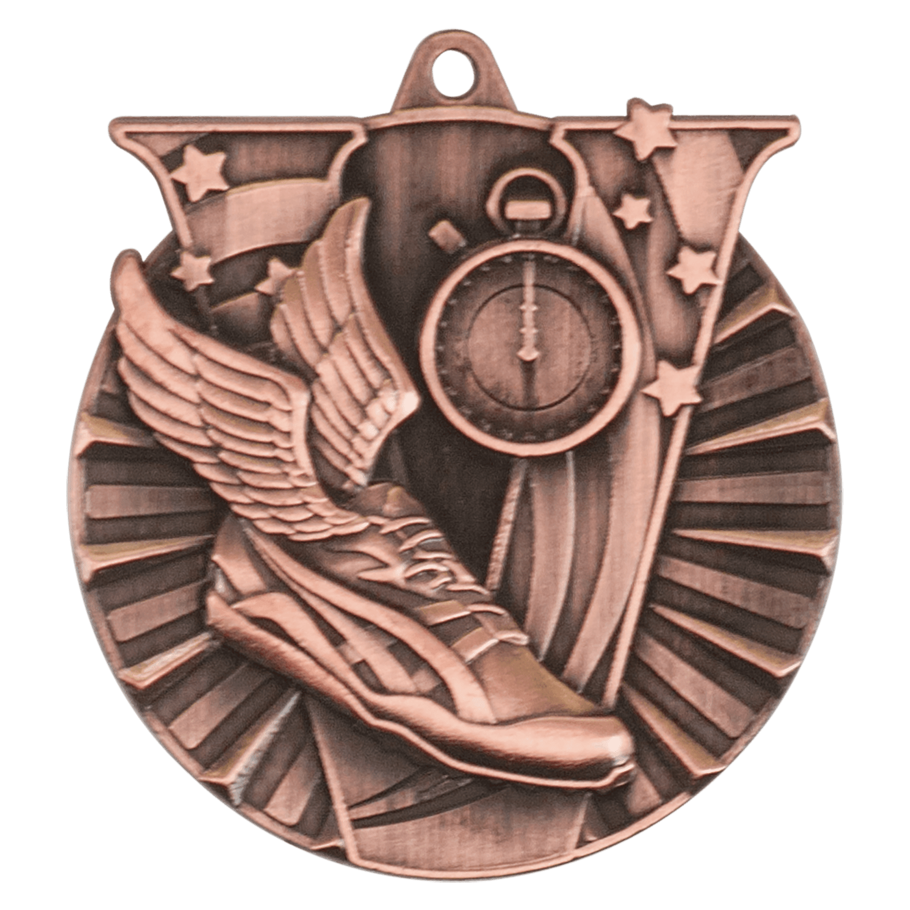 2" Antique Bronze Track Victory Medal