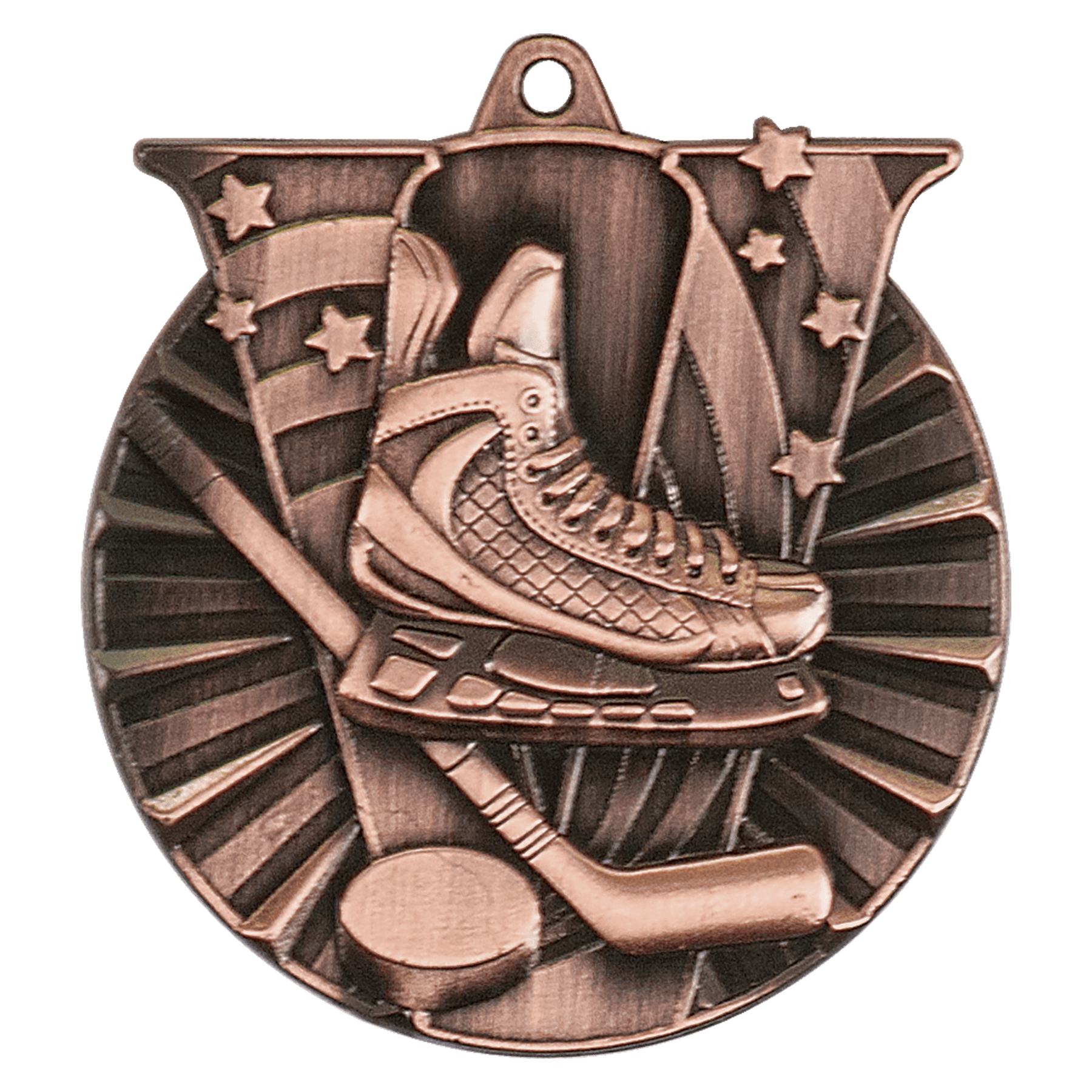 2" Antique Bronze Hockey Victory Medal