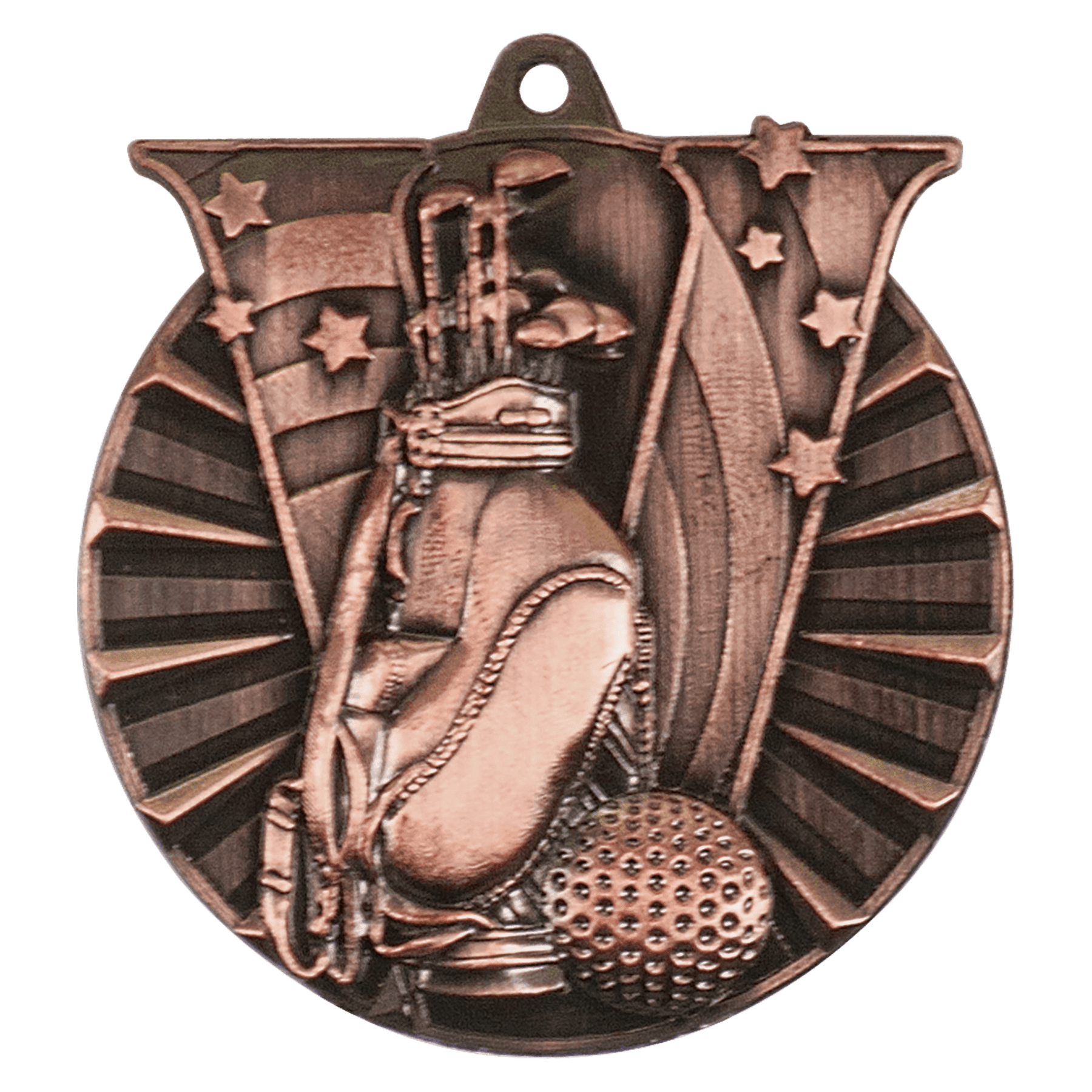 2" Antique Bronze Golf Victory Medal