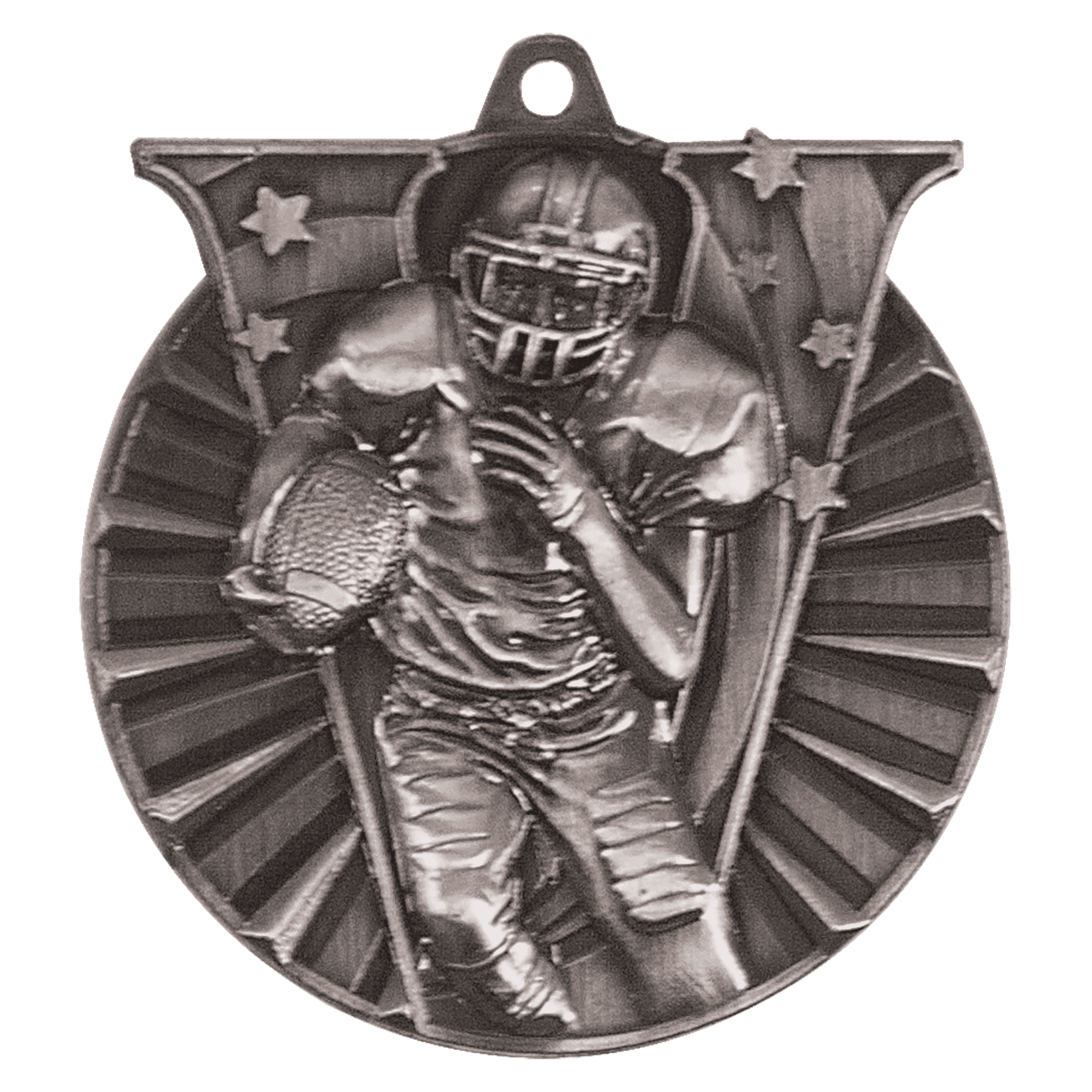 2" Antique Silver Football Victory Medal