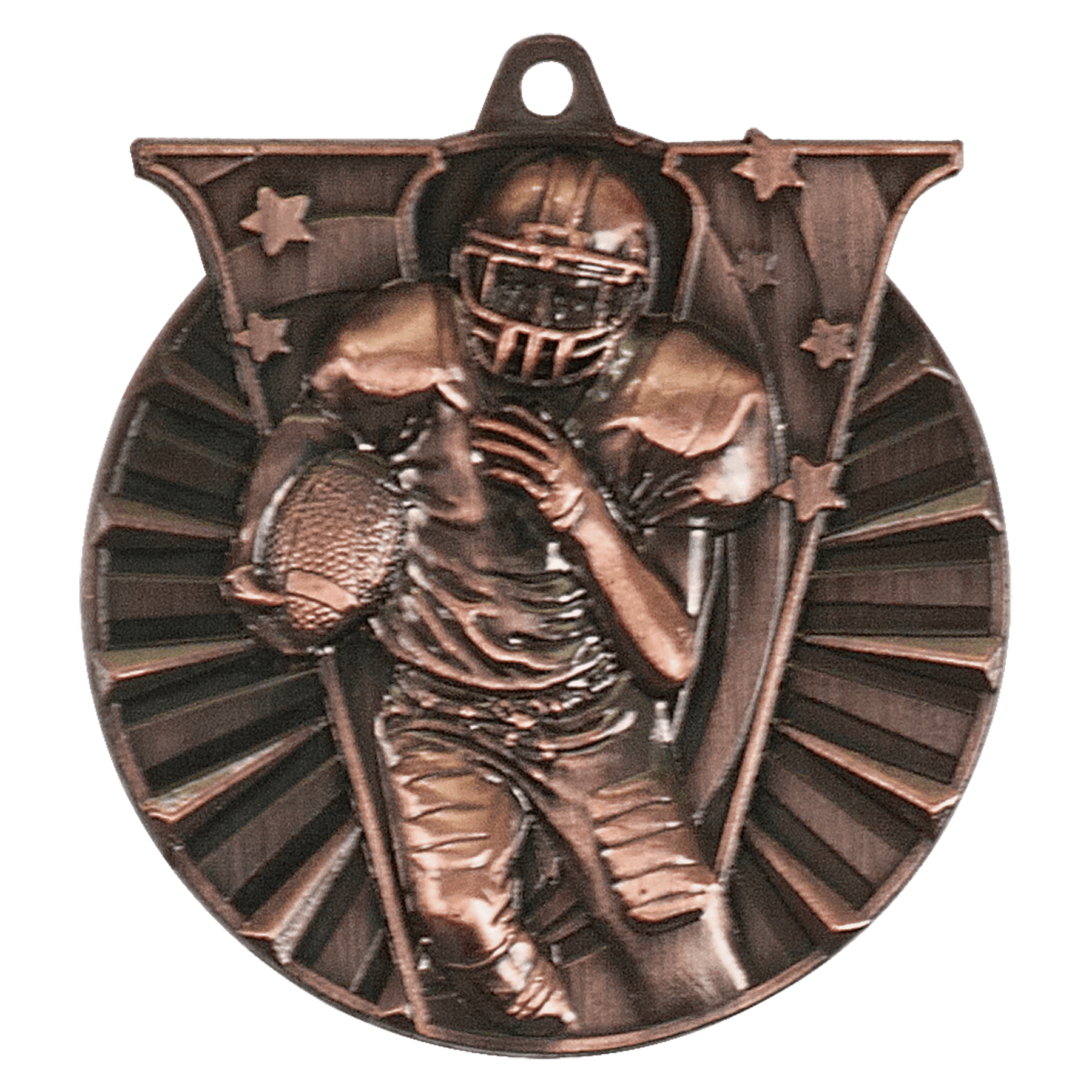 2" Antique Bronze Football Victory Medal