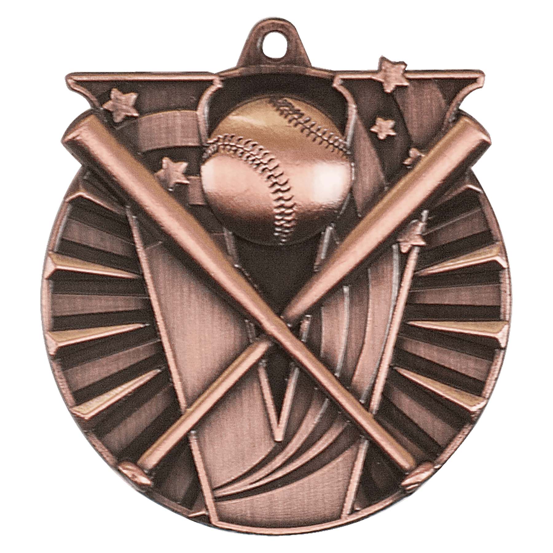 2" Antique Bronze Baseball/Softball Victory Medal
