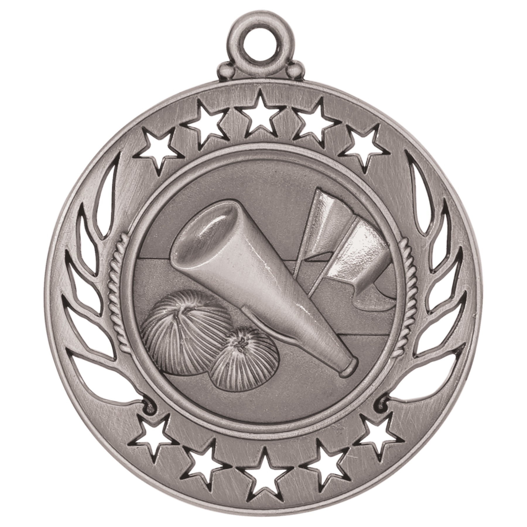 2 1/4" Antique Silver Cheer Galaxy Medal