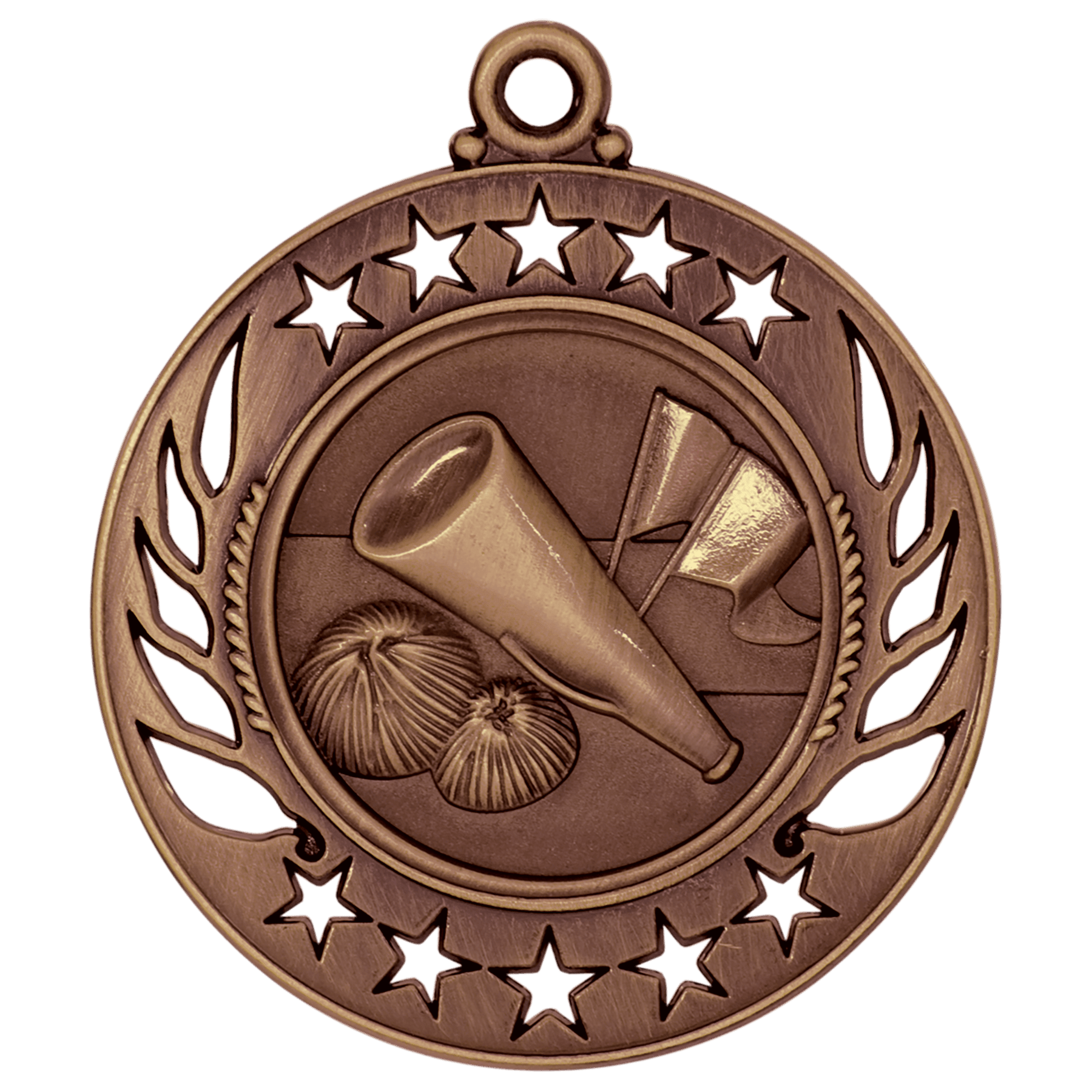 2 1/4" Antique Bronze Cheer Galaxy Medal