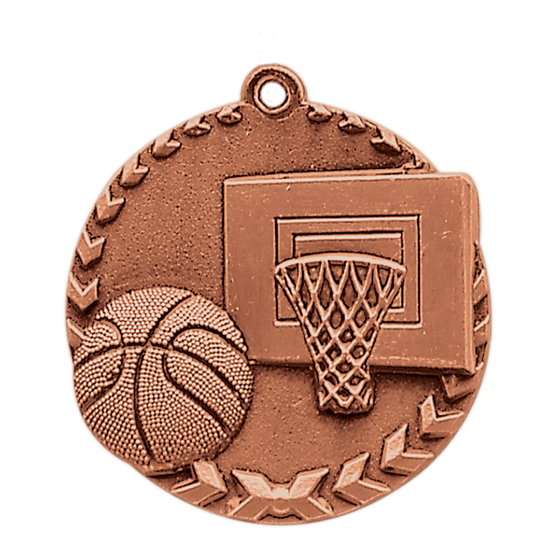 1 3/4" Antique Bronze Basketball Millennium Medal
