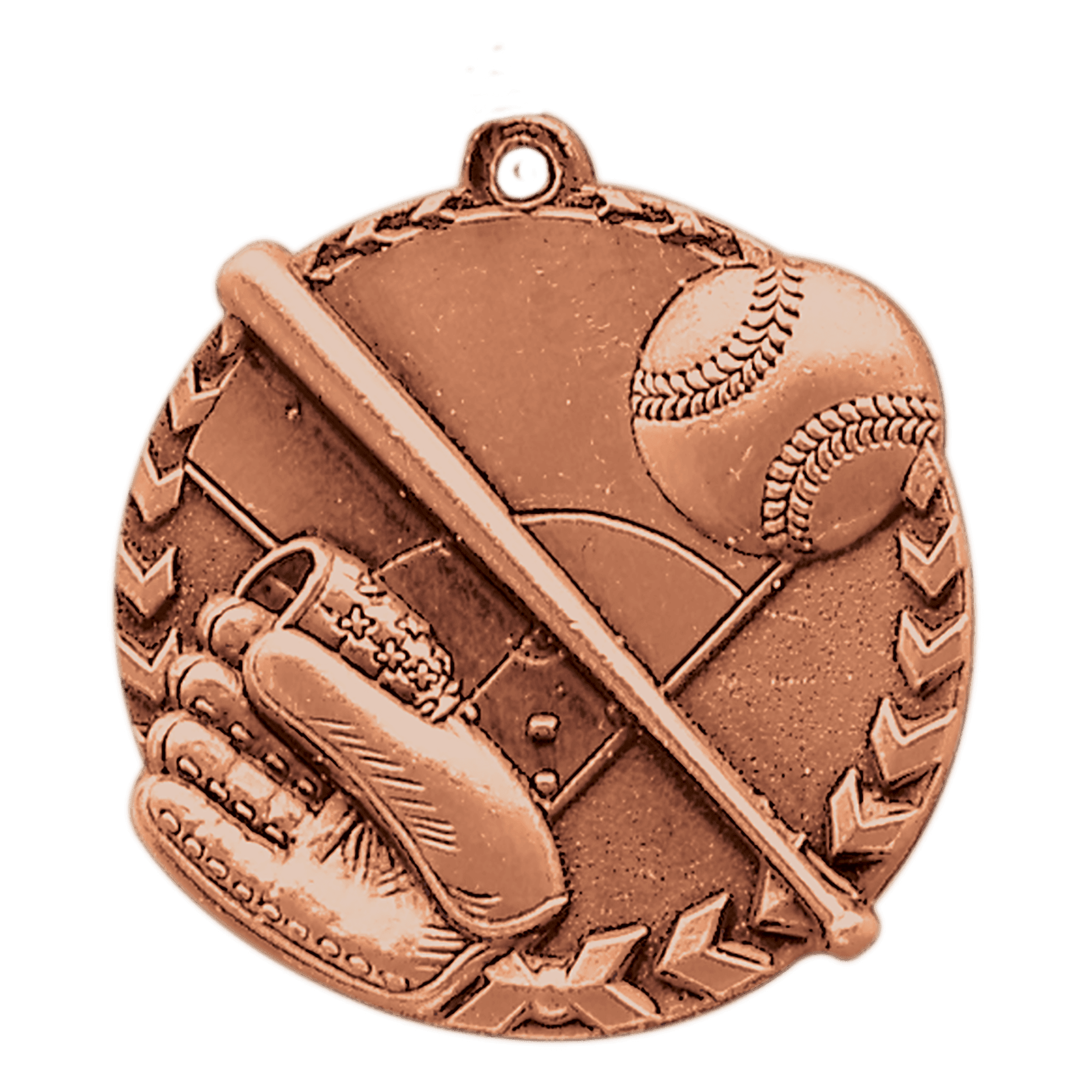 1 3/4" Antique Bronze Baseball/Softball Millennium Medal