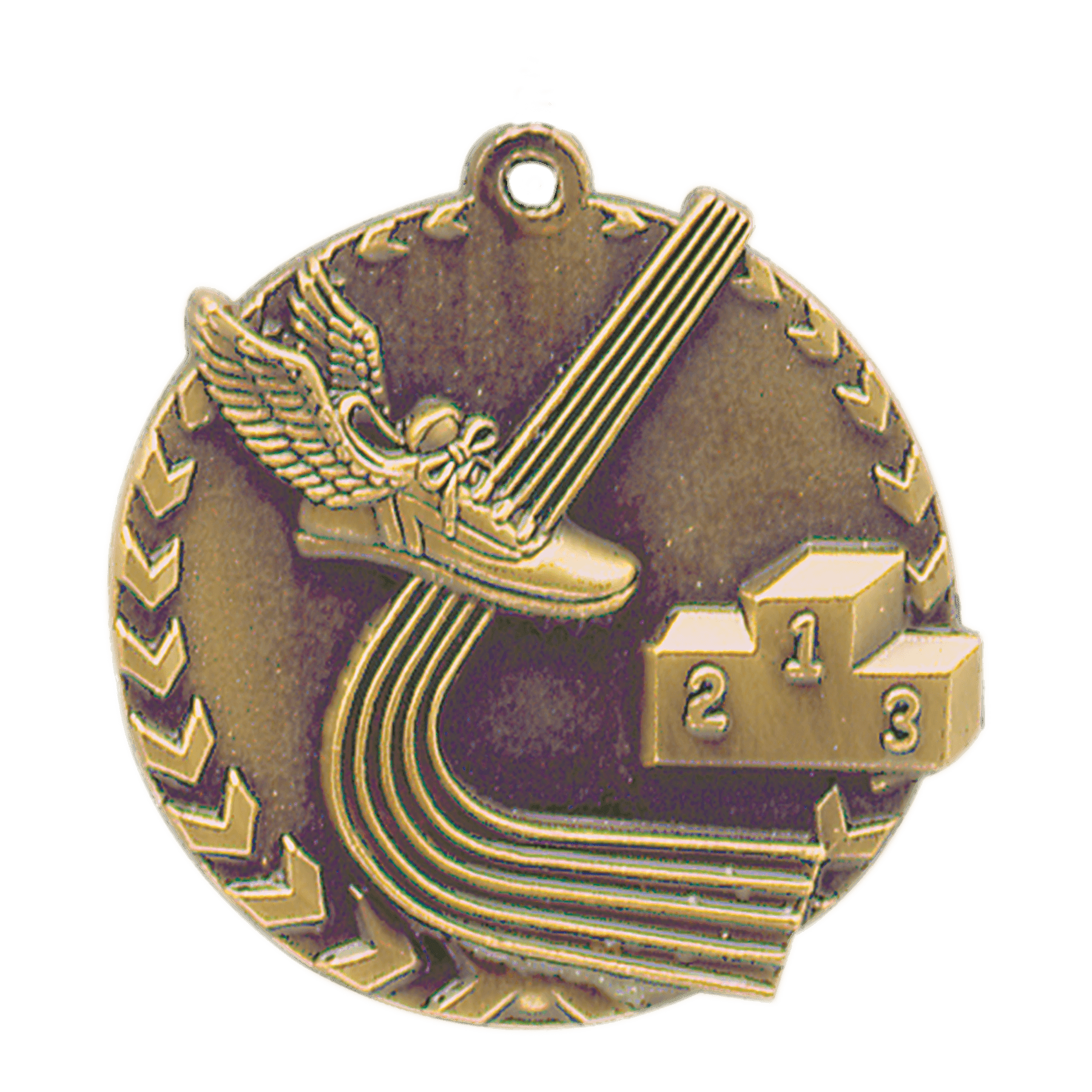 1 3/4" Antique Gold Track Millennium Medal