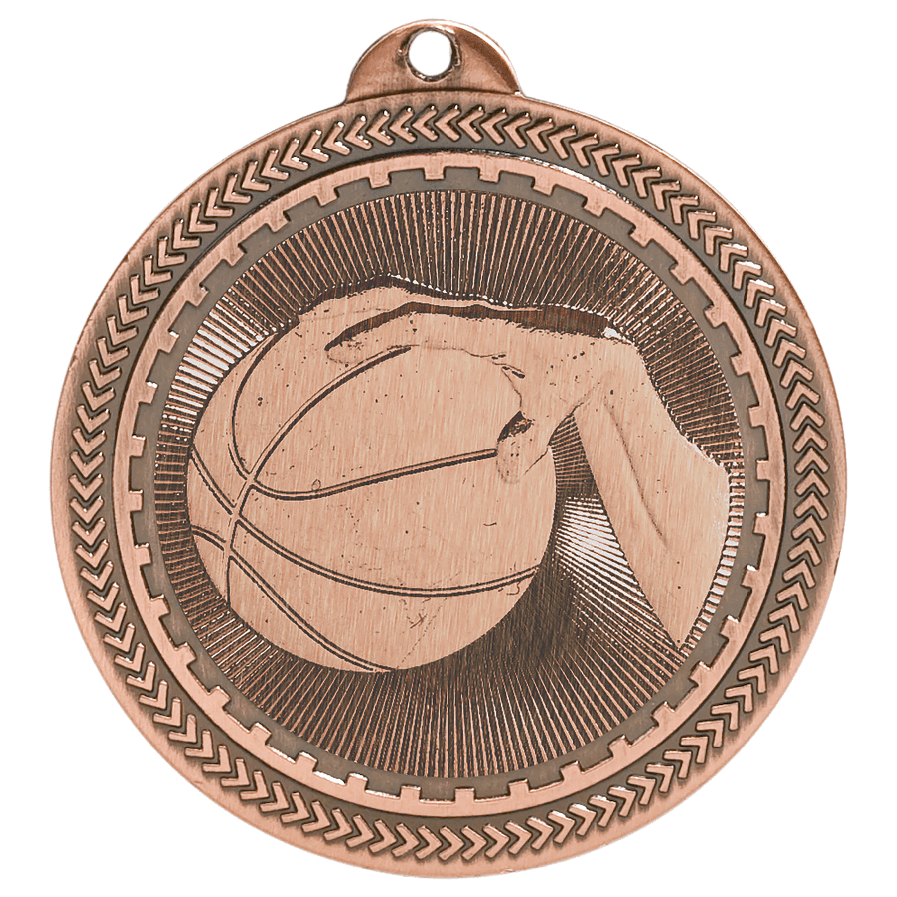 2" Antique Bronze Basketball Laserable BriteLazer Medal