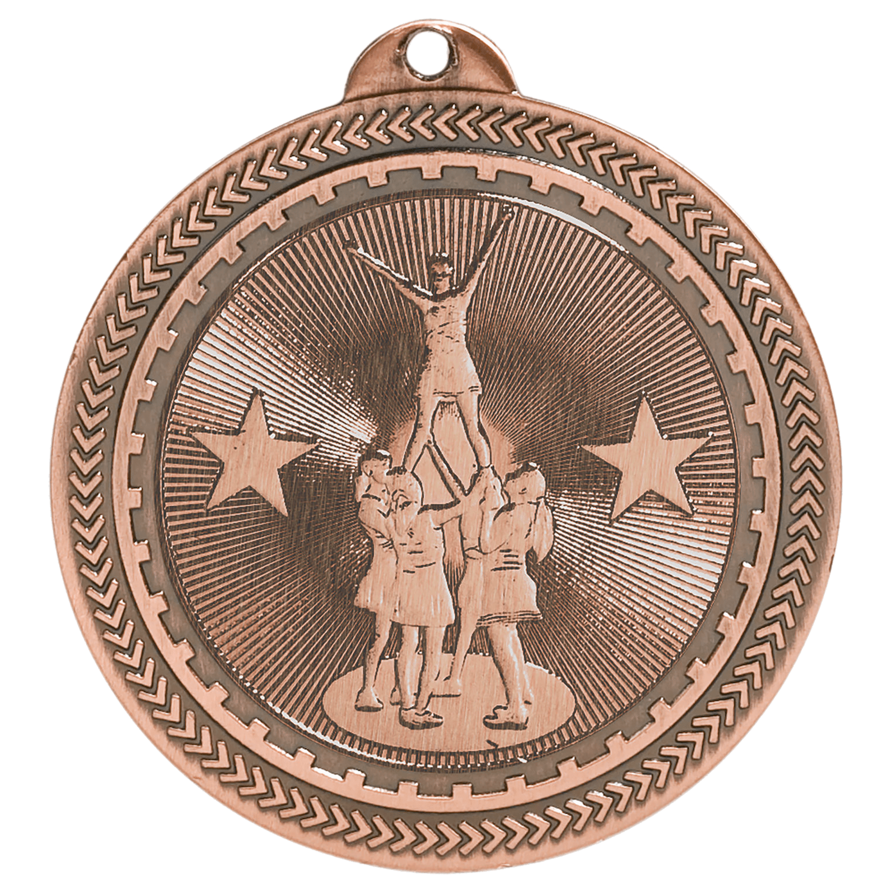 2" Antique Bronze Competitive Cheer Laserable BriteLazer Medal