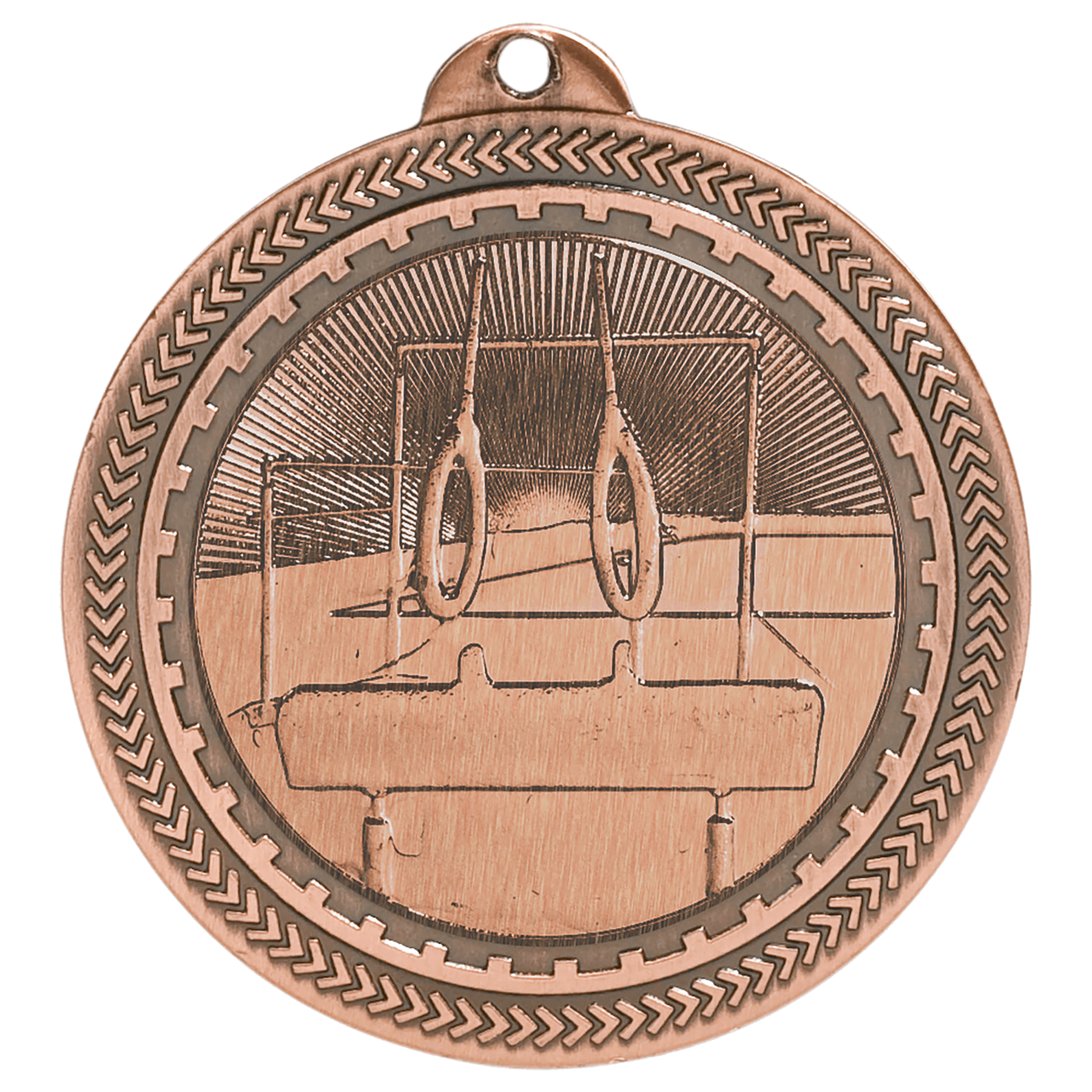 2" Antique Bronze Gymnastics Laserable BriteLazer Medal
