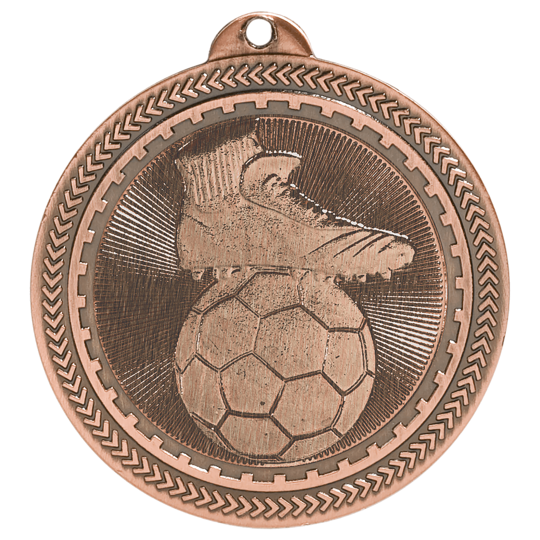 2" Antique Bronze Soccer Laserable BriteLazer Medal