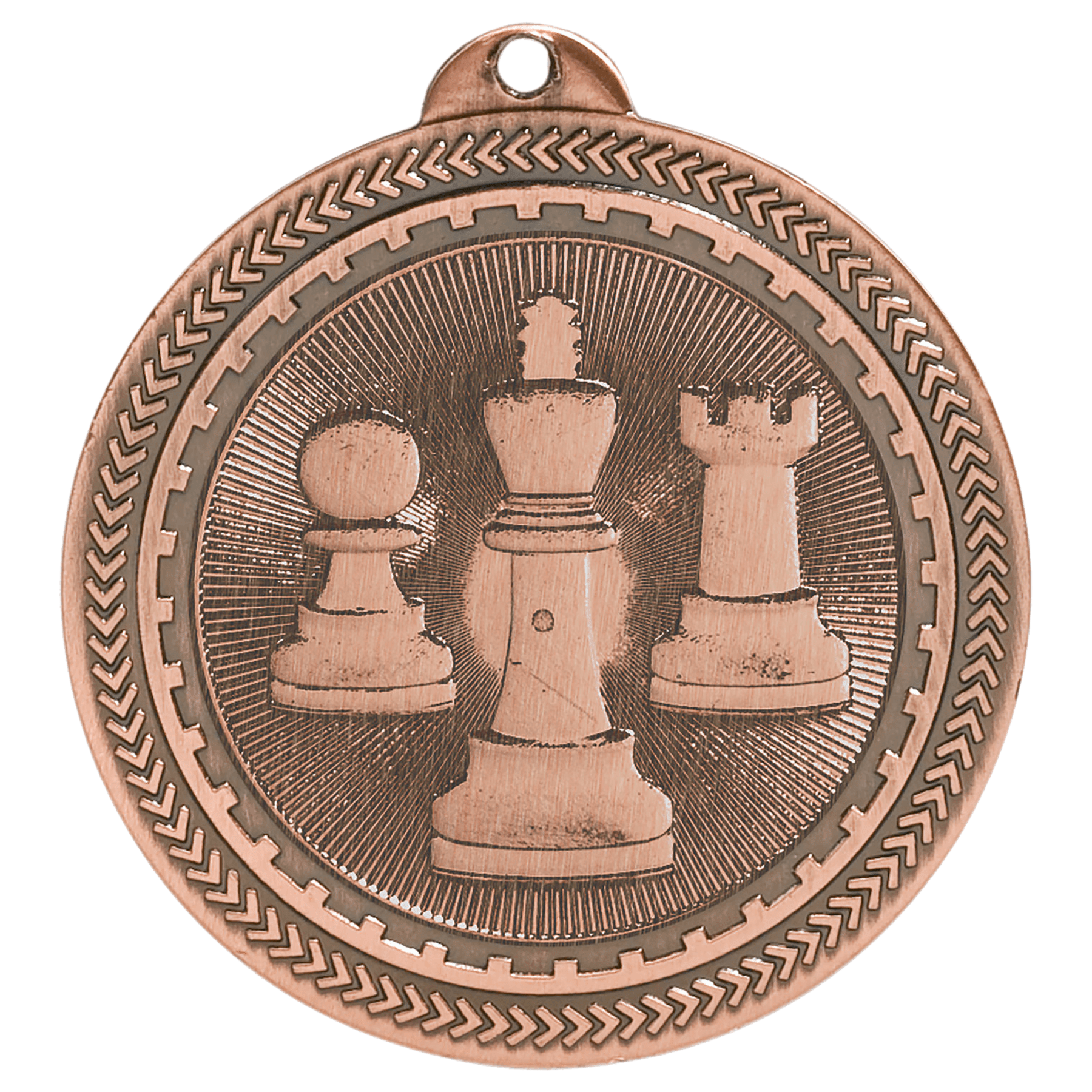 2" Antique Bronze Chess Laserable BriteLazer Medal