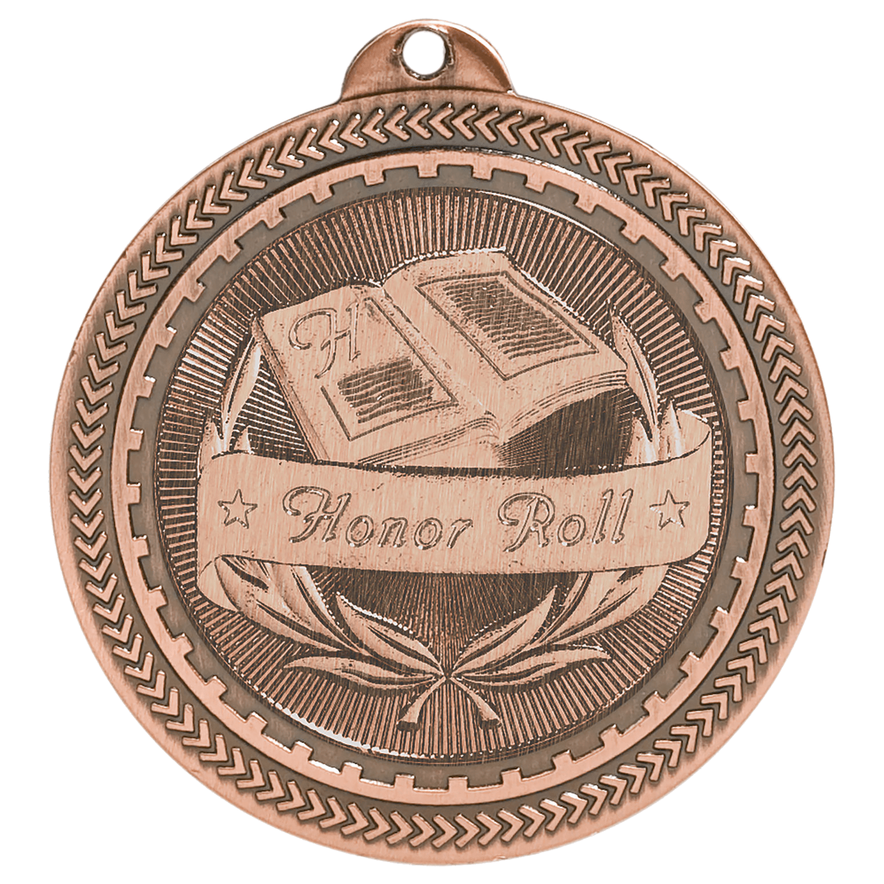 2" Antique Bronze Honor Roll Laserable BriteLazer Medal