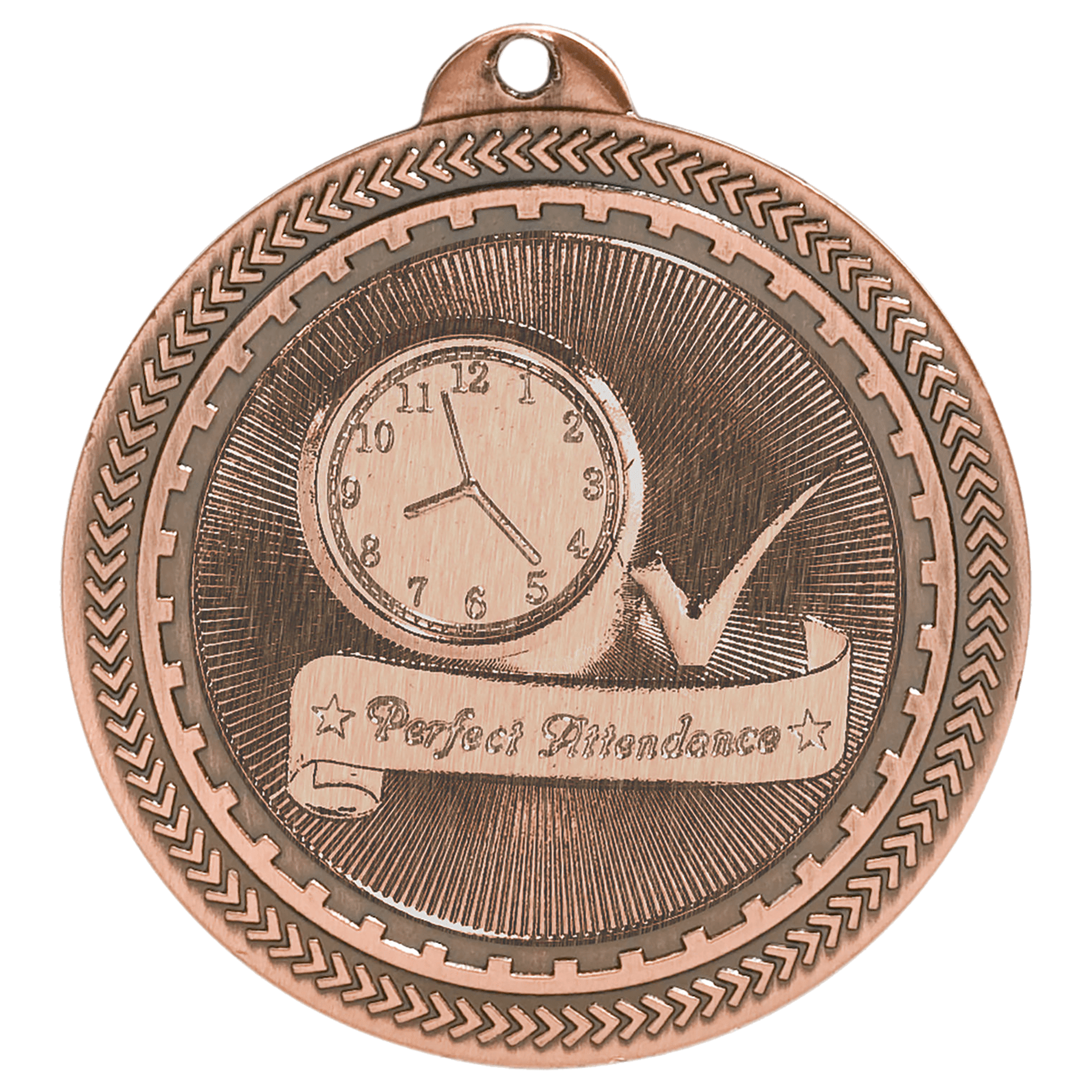2" Antique Bronze Perfect Attendance Laserable BriteLazer Medal