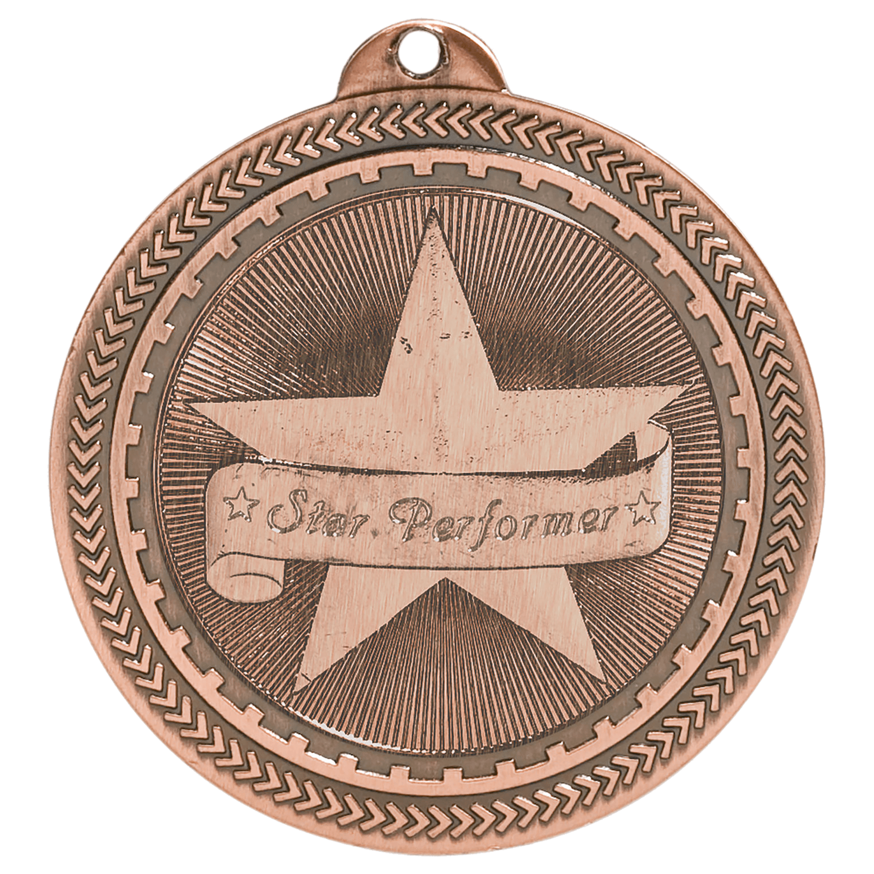 2" Antique Bronze Star Performer Laserable BriteLazer Medal