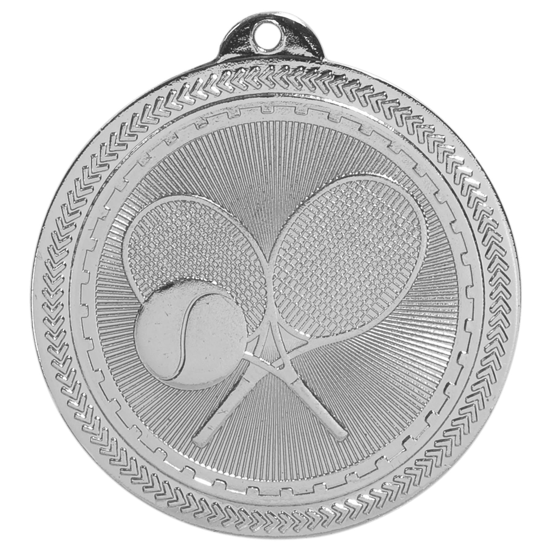 2" Bright Silver Tennis Laserable BriteLazer Medal
