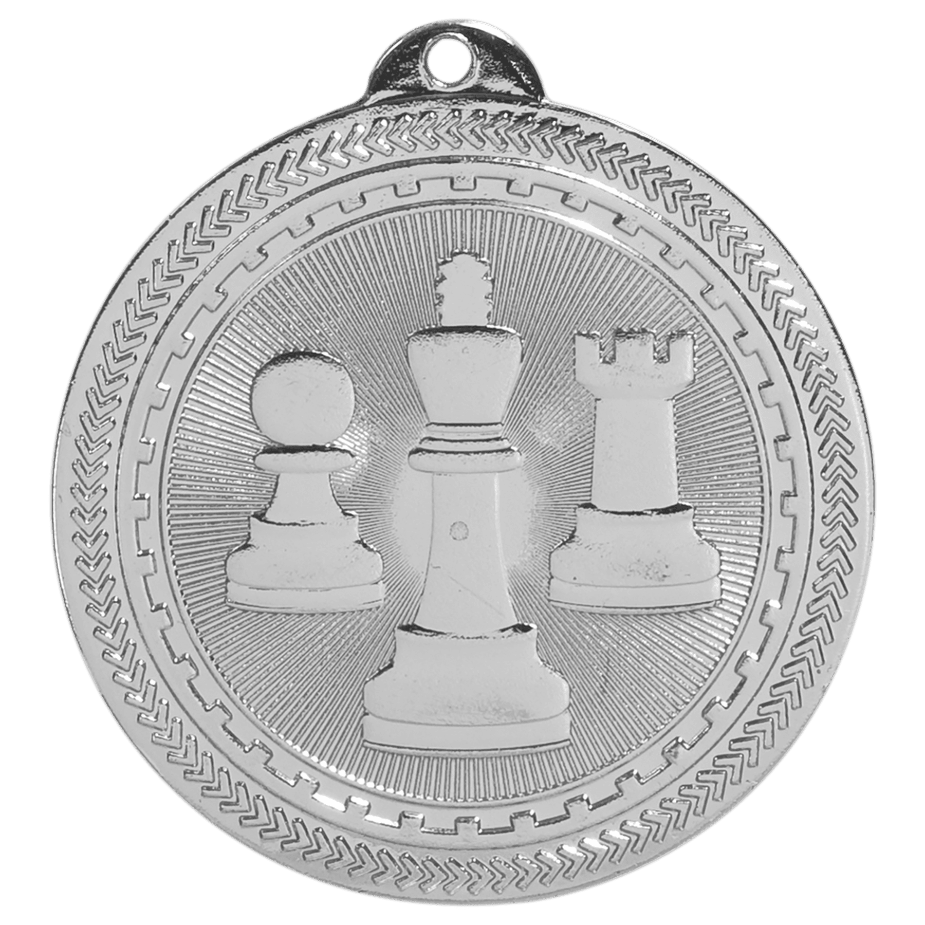 2" Bright Silver Chess Laserable BriteLazer Medal