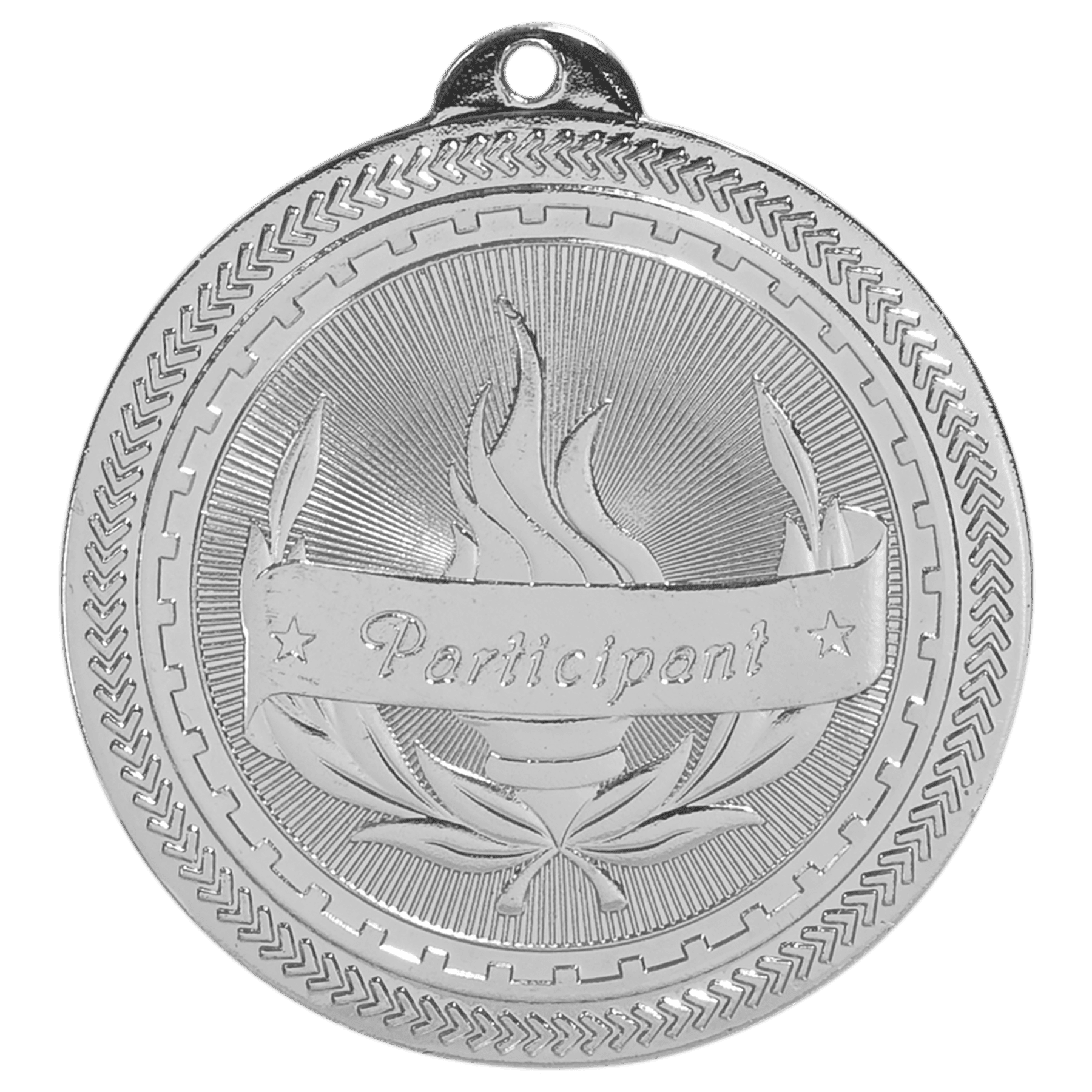 2" Bright Silver Participant Laserable BriteLazer Medal