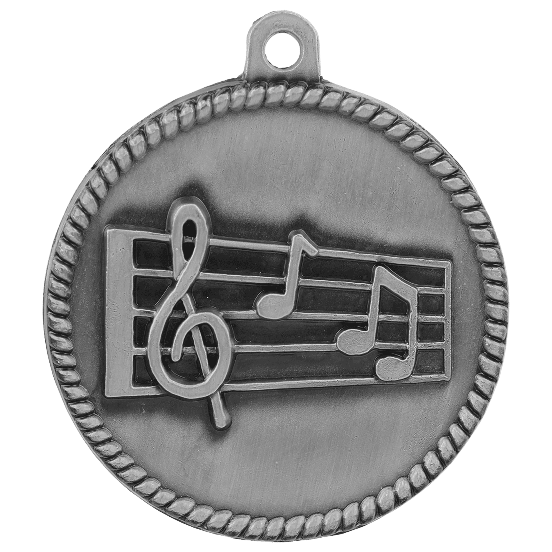 2" Antique Silver Music High Relief Medal