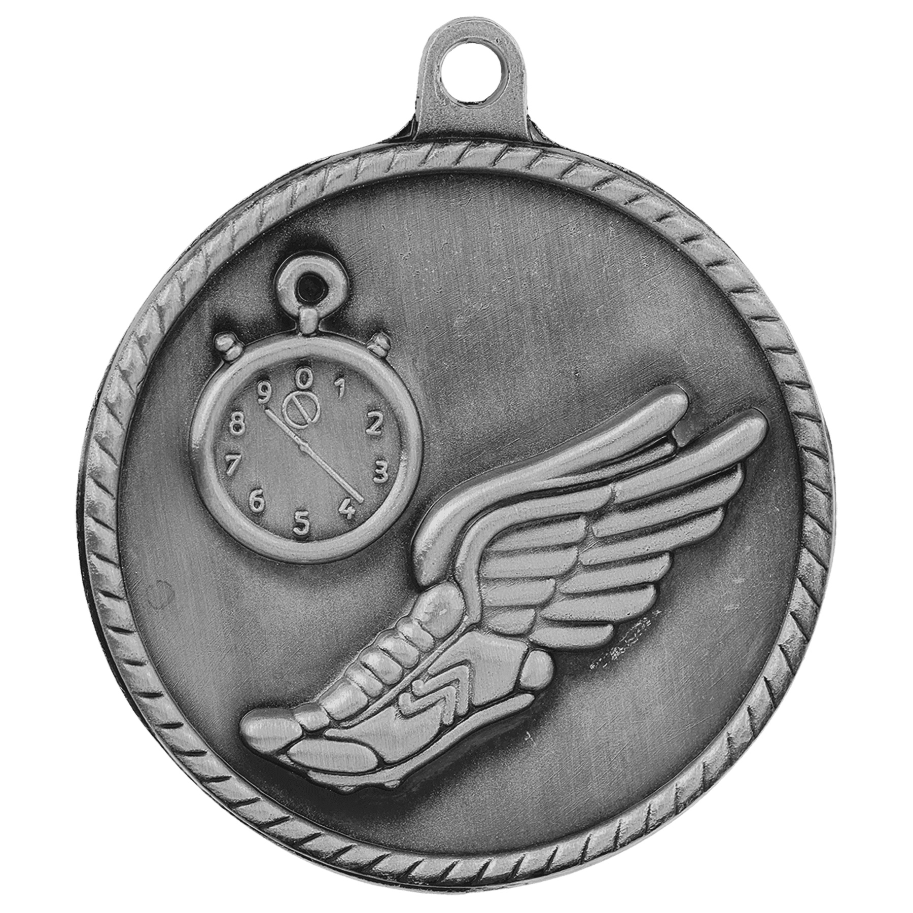 2" Antique Silver Track High Relief Medal