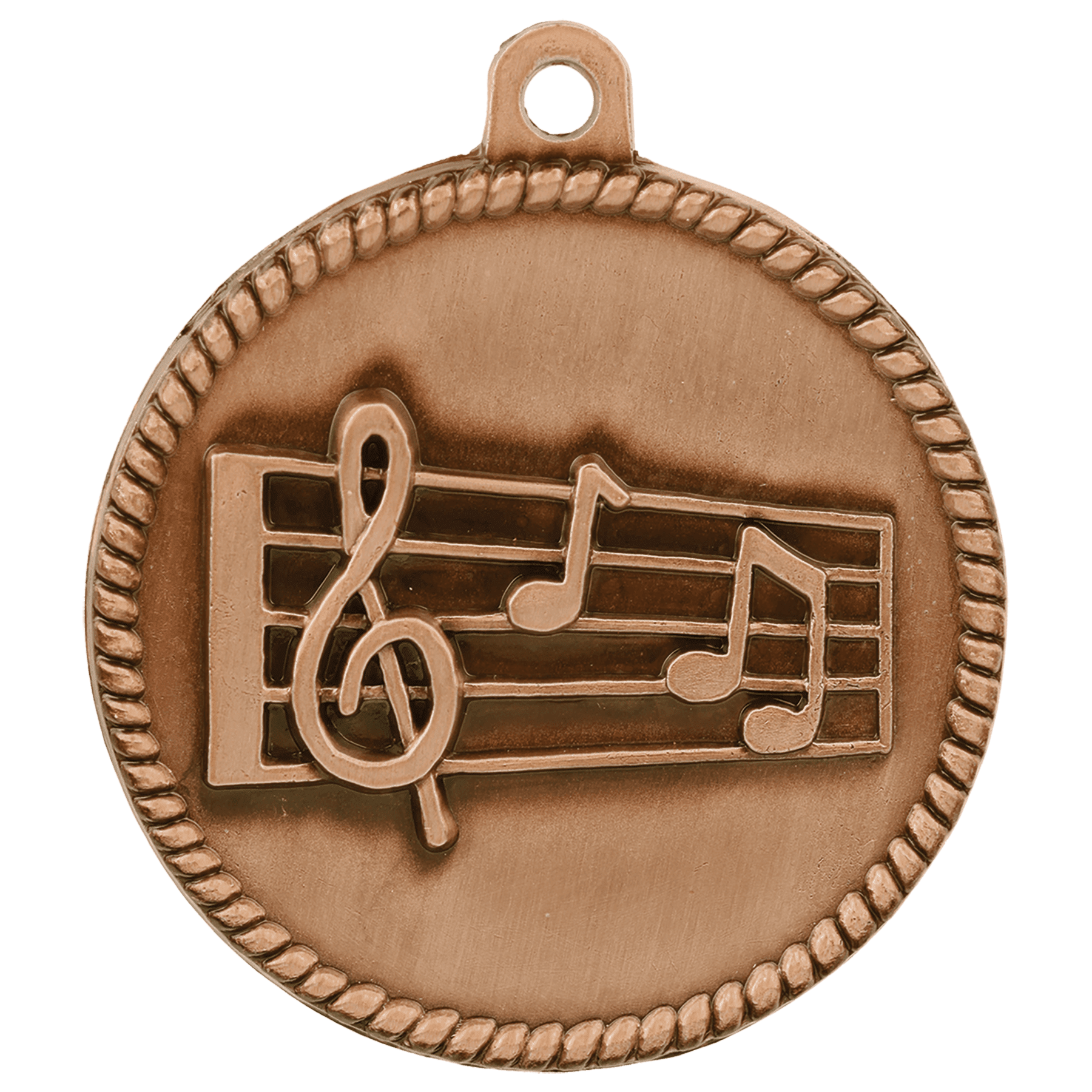 2" Antique Bronze Music High Relief Medal
