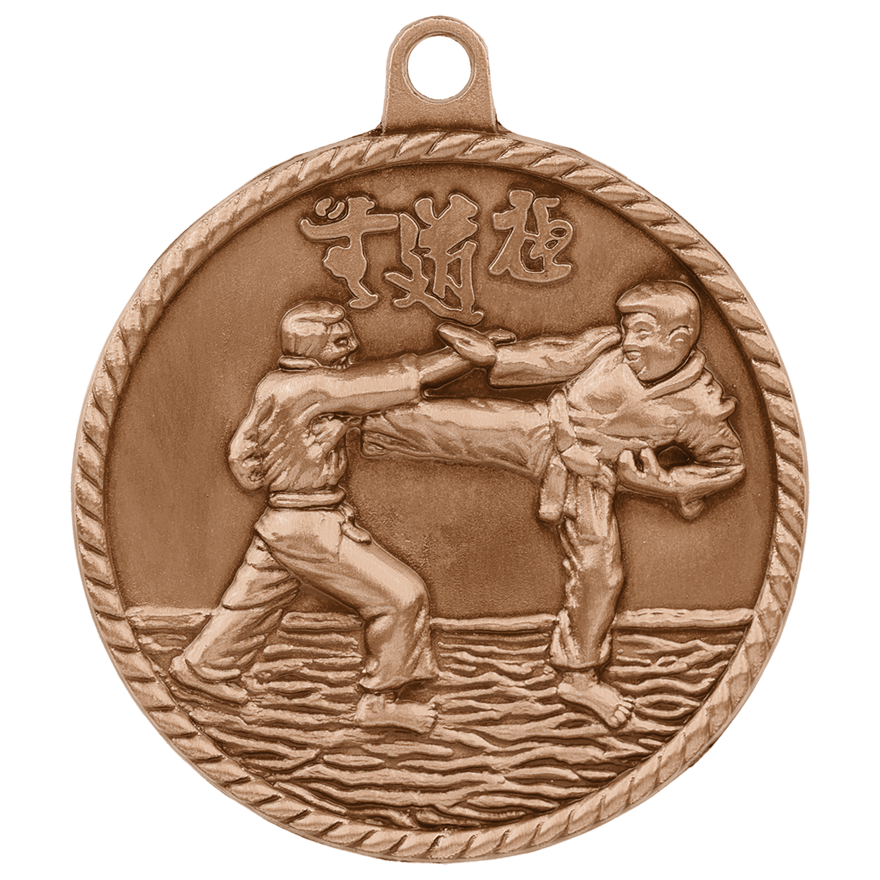 2" Antique Bronze Martial Arts High Relief Medal