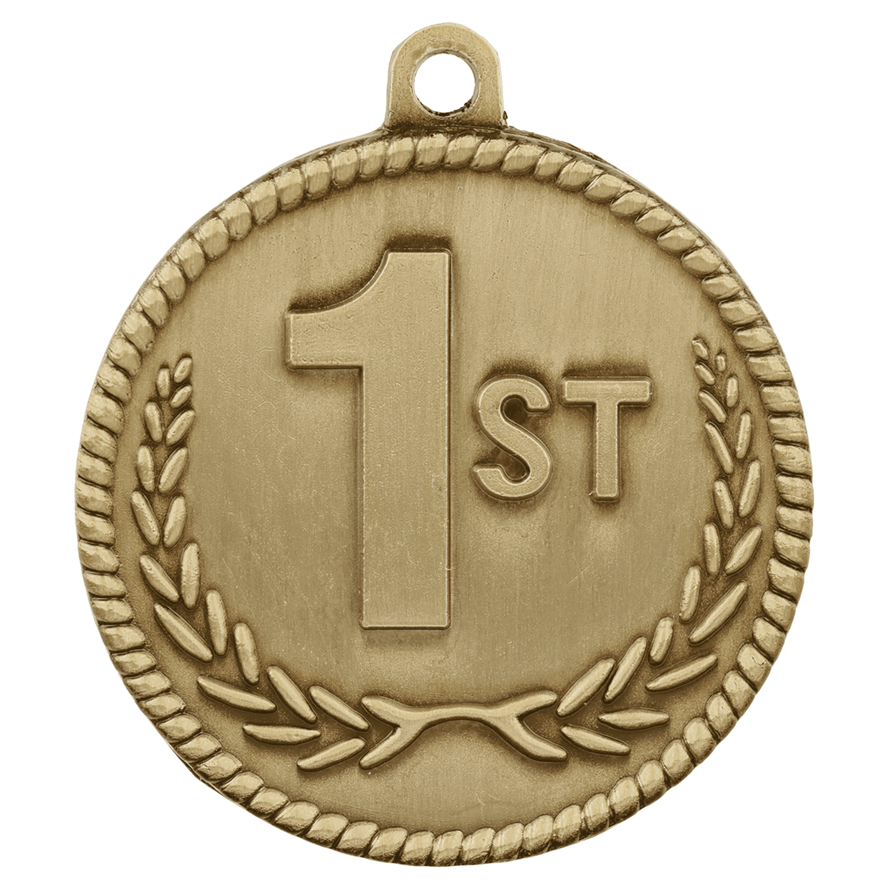 2" Antique Gold 1st Place High Relief Medal