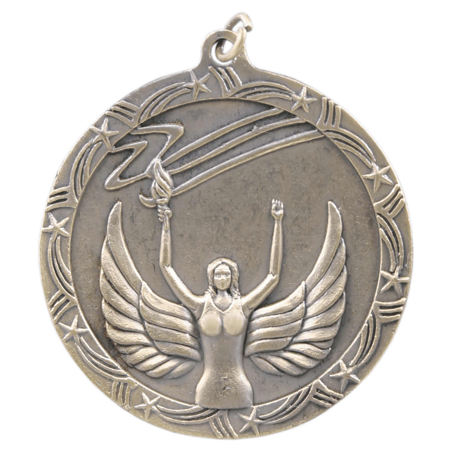 2 1/2" Antique Gold Victory Shooting Star Medal