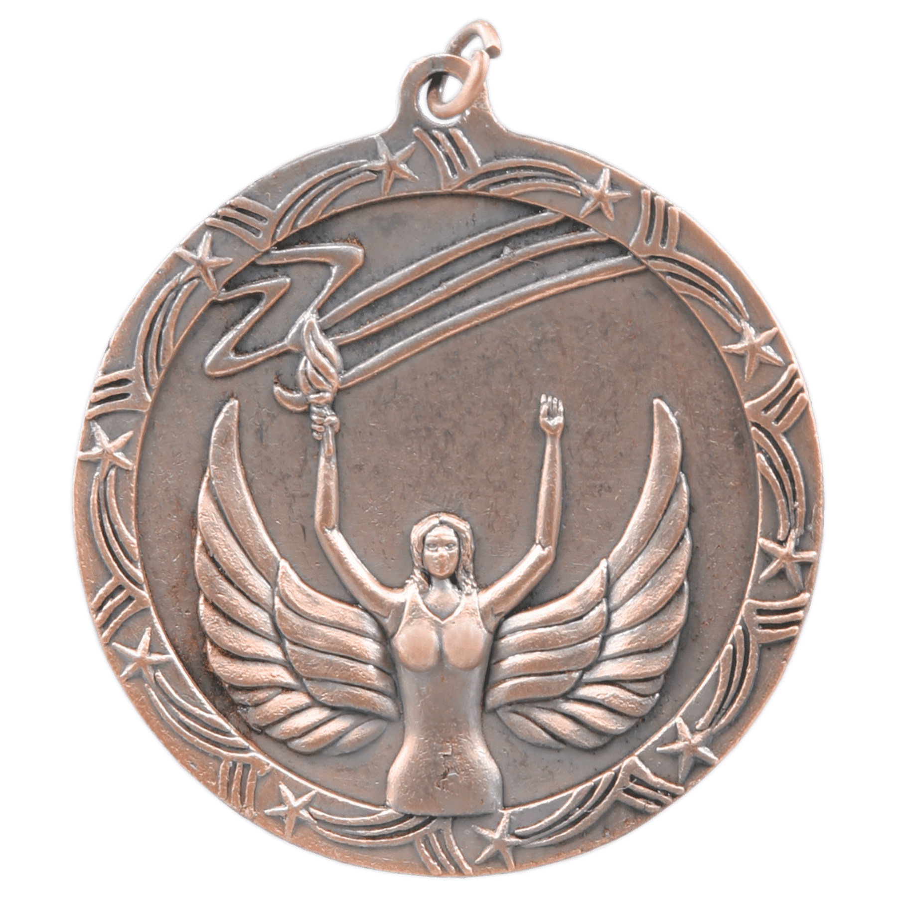 2 1/2" Antique Bronze Victory Shooting Star Medal