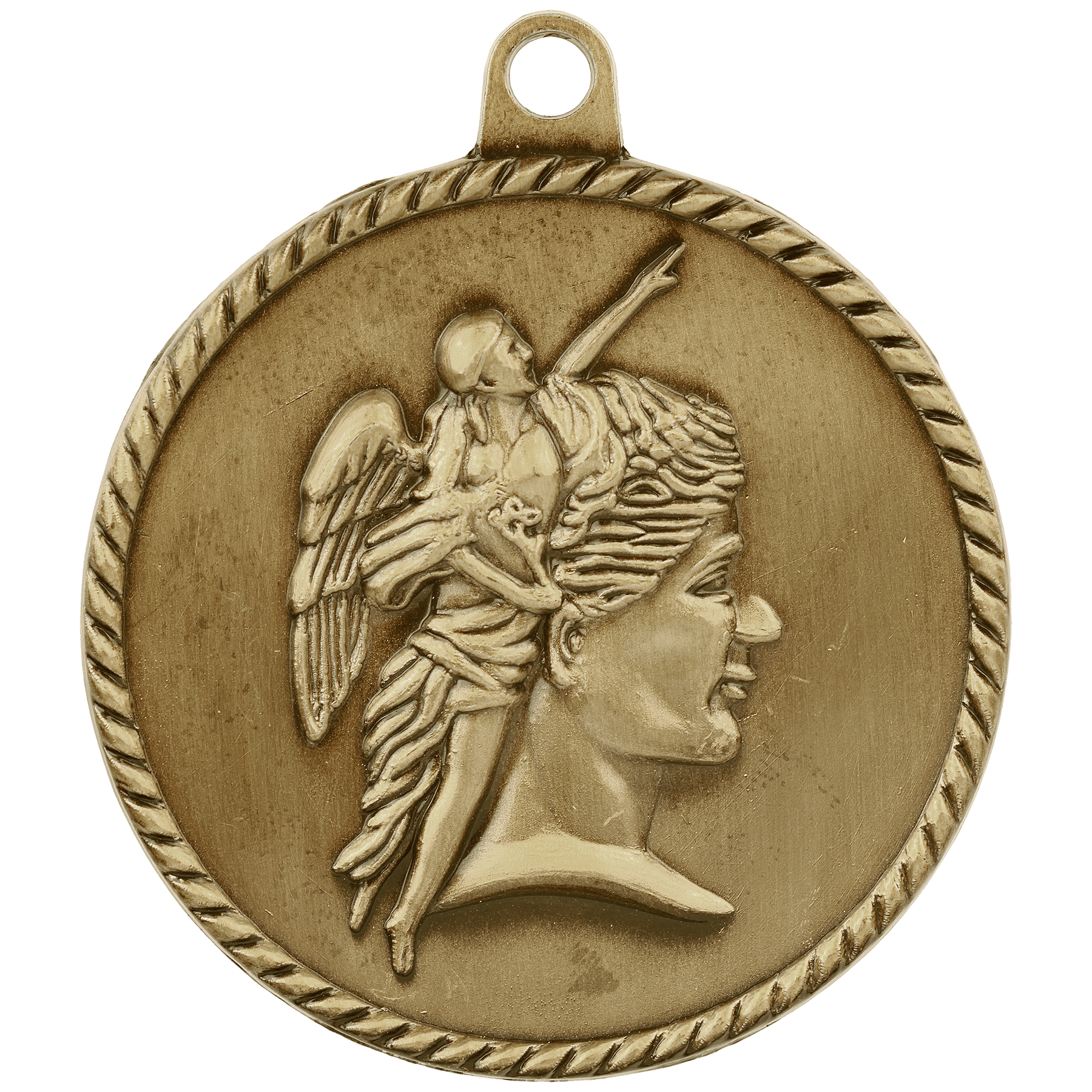 2" Antique Gold Acheivement High Relief Medal