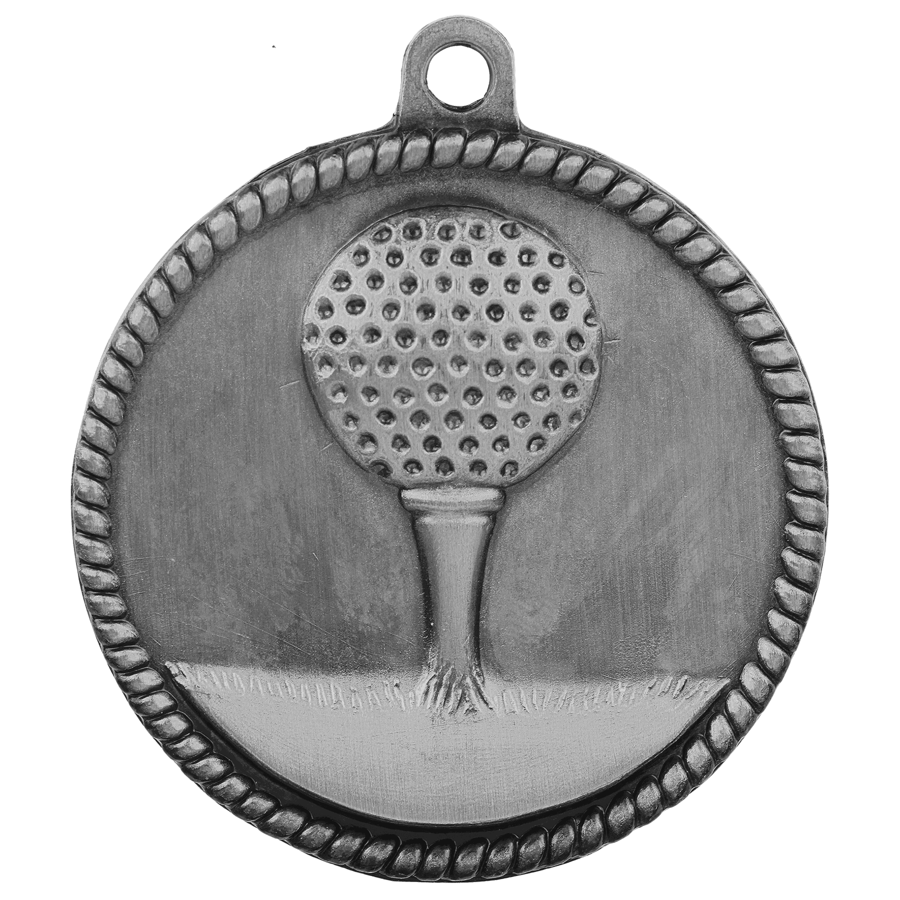 2" Antique Silver Golf High Relief Medal